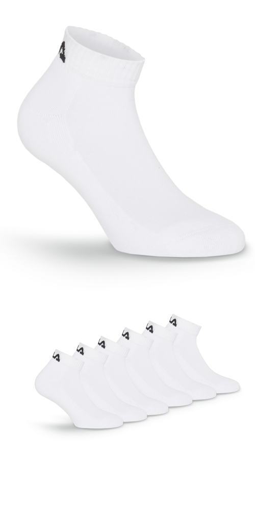 Fila Kurzsocken »UNISEX FITNESS QUARTER SOCKS HALF TERRY« 6 Paar tlg. mit verstärkter Ferse in weiß, Größe 43-46