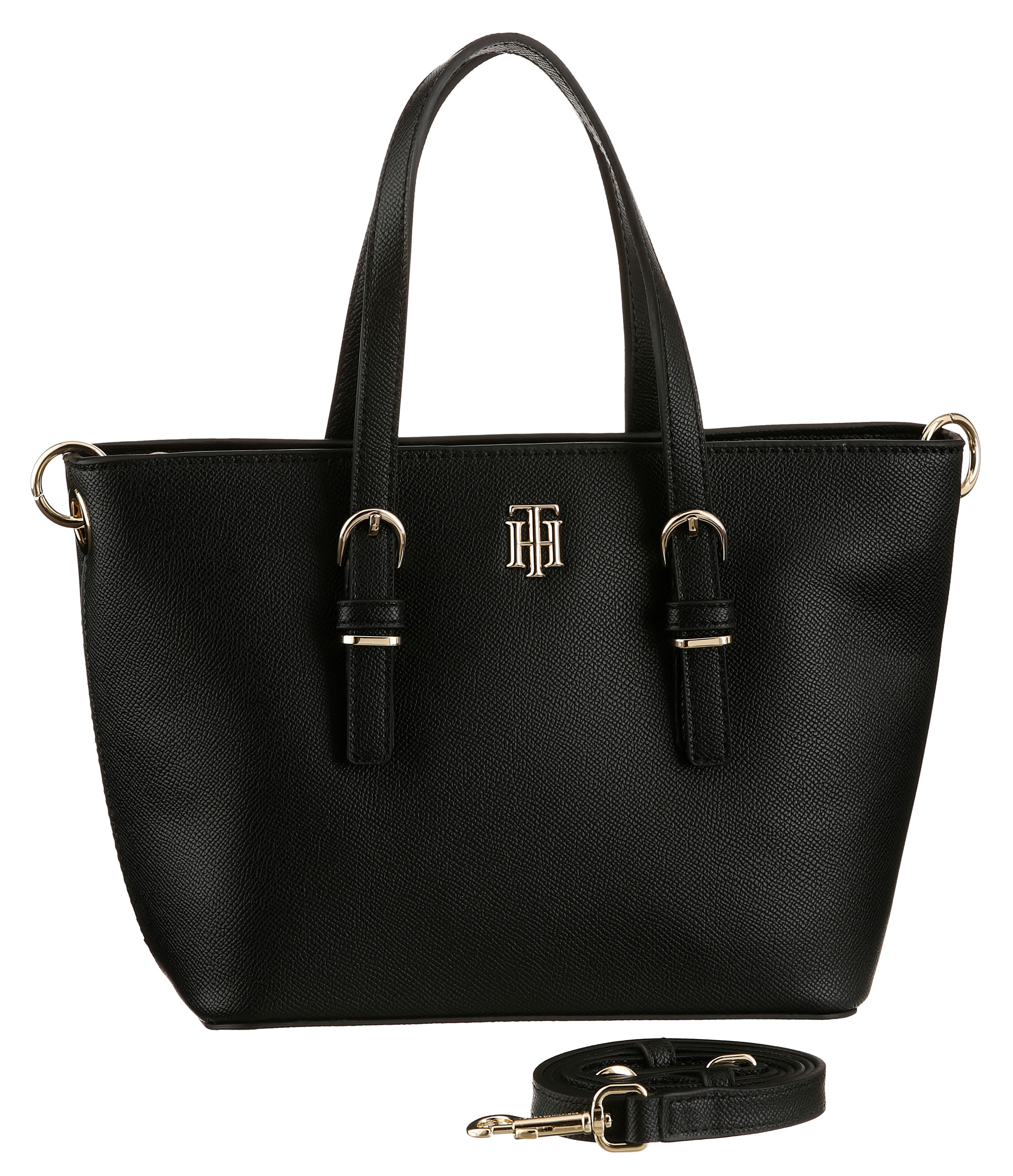 Tommy Hilfiger Henkeltasche »TH TIMELESS SMALL TOTE BLK«, mit abnehmbaren Umhängeriemen