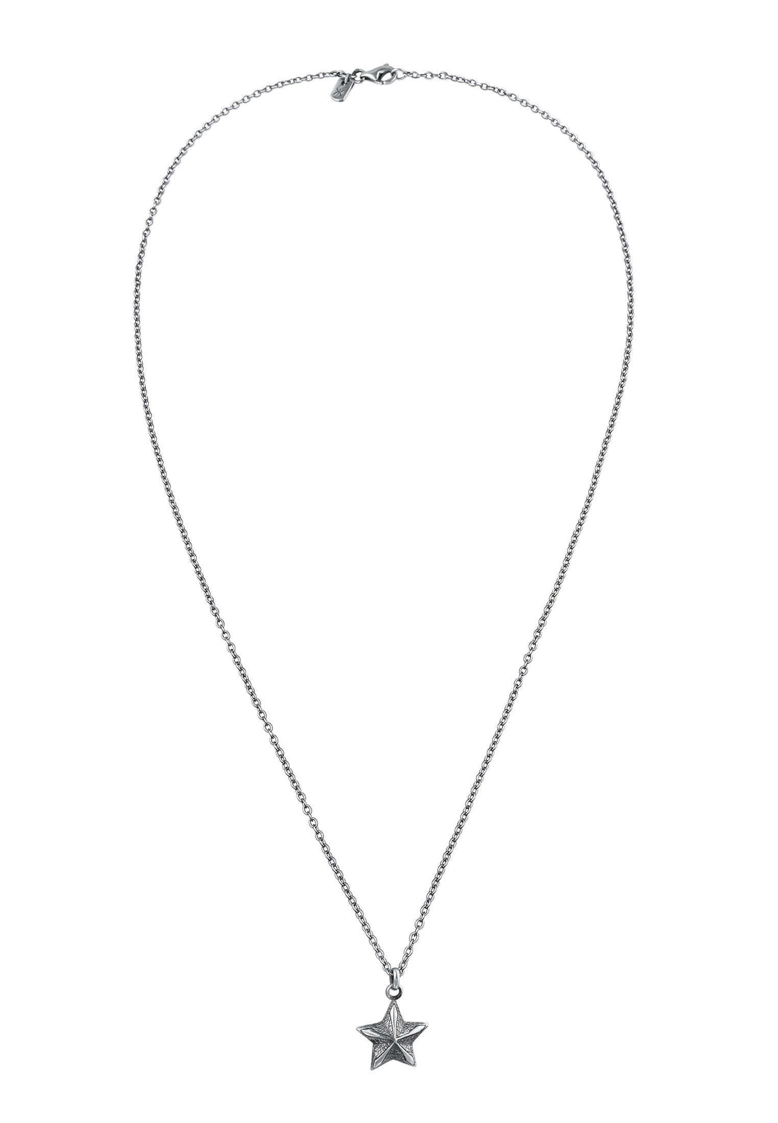 Kuzzoi Kette mit Anhänger »Halskette Stern Strukturiert Anhänger 925 Silber Oxidiert«