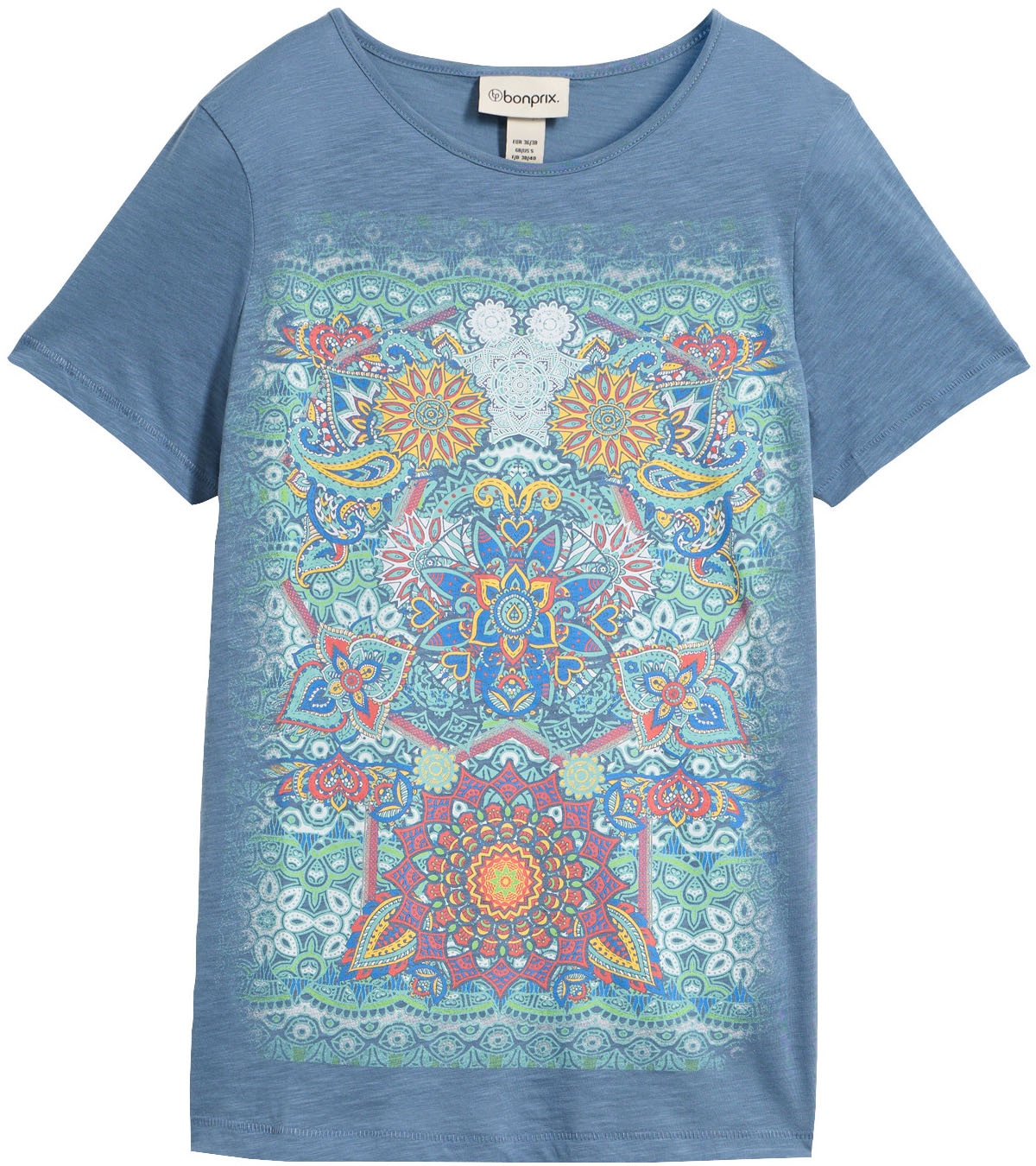 bonprix T-Shirt »T-Shirt aus reiner Baumwolle« Regular Fit, Kurzarm, aus Baumwolle, mit farbenfrohem Print
