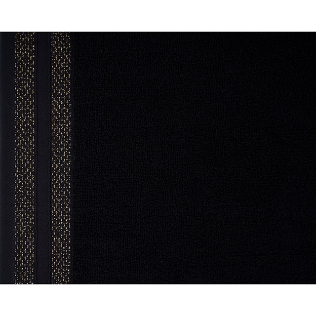 Leonique Handtuch Set »»Esmindra« mit goldfarbener Bordüre«, Set, 4 tlg.,  Frottier, Handtuch oder Badetuch Set, Premium 550gr/m², Bio-Baumwolle  online bei OTTO