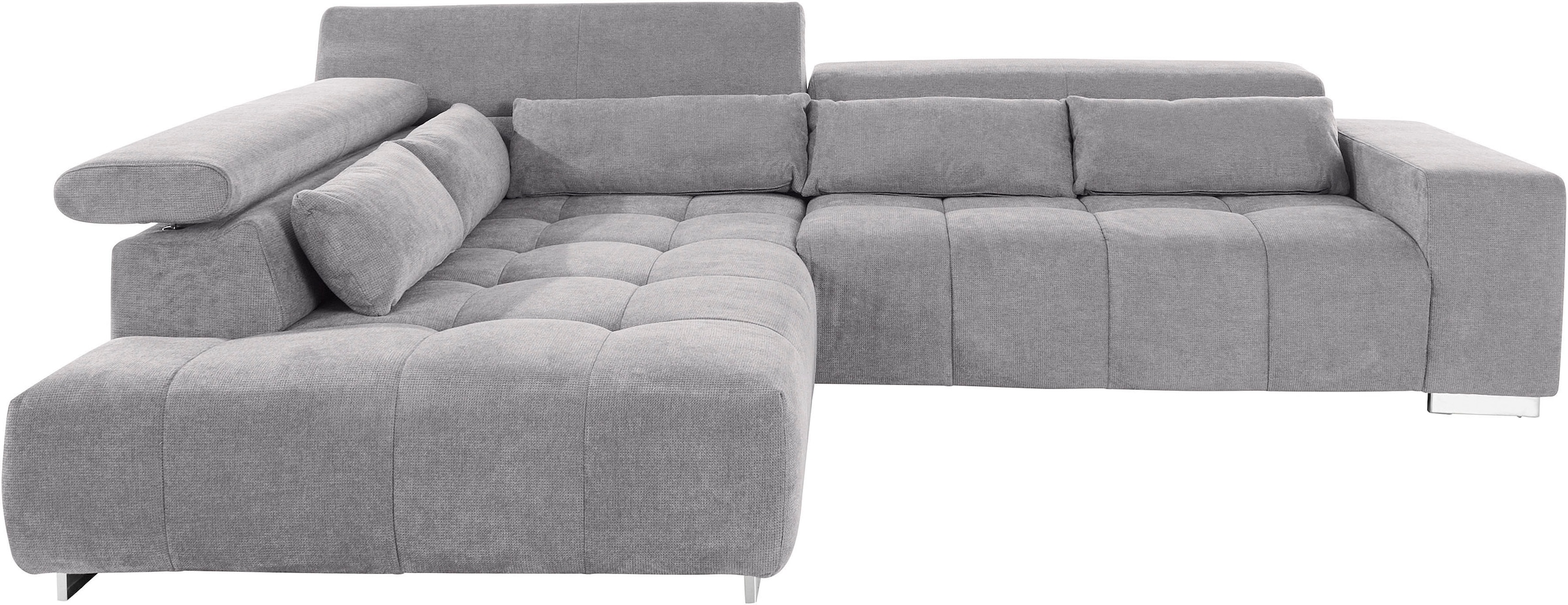 COTTA Ecksofa »Orion L-Form«, mit Kopfteilverstellung & 5 Nierenkissen
