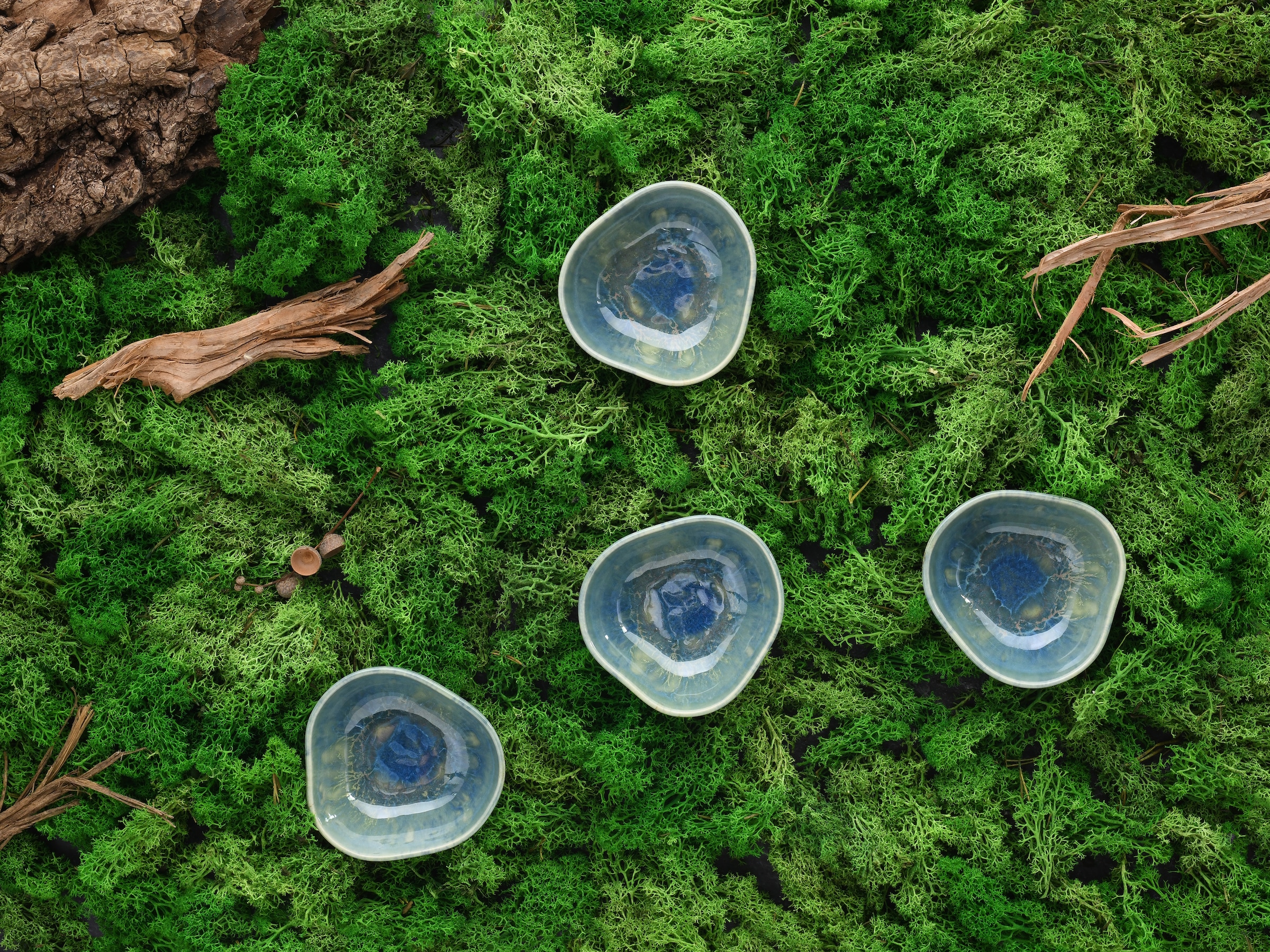 CreaTable Dipschale »Yuki« 4 Stk. aus Steinzeug Reaktiv-Digitaldruck, jedes Stück ein Unikat, Ø 11,5 cm