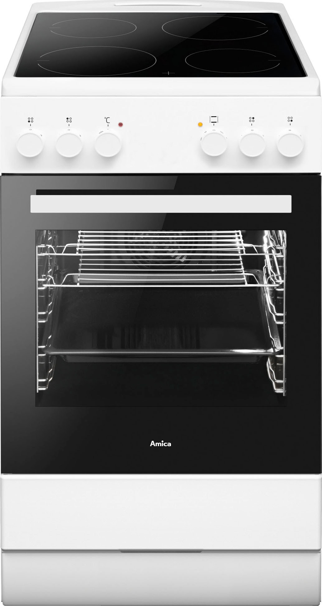 Amica Elektro-Standherd »SHC 903 031 W«, mit Teleskopauszug nachrüstbar, Steam Clean
