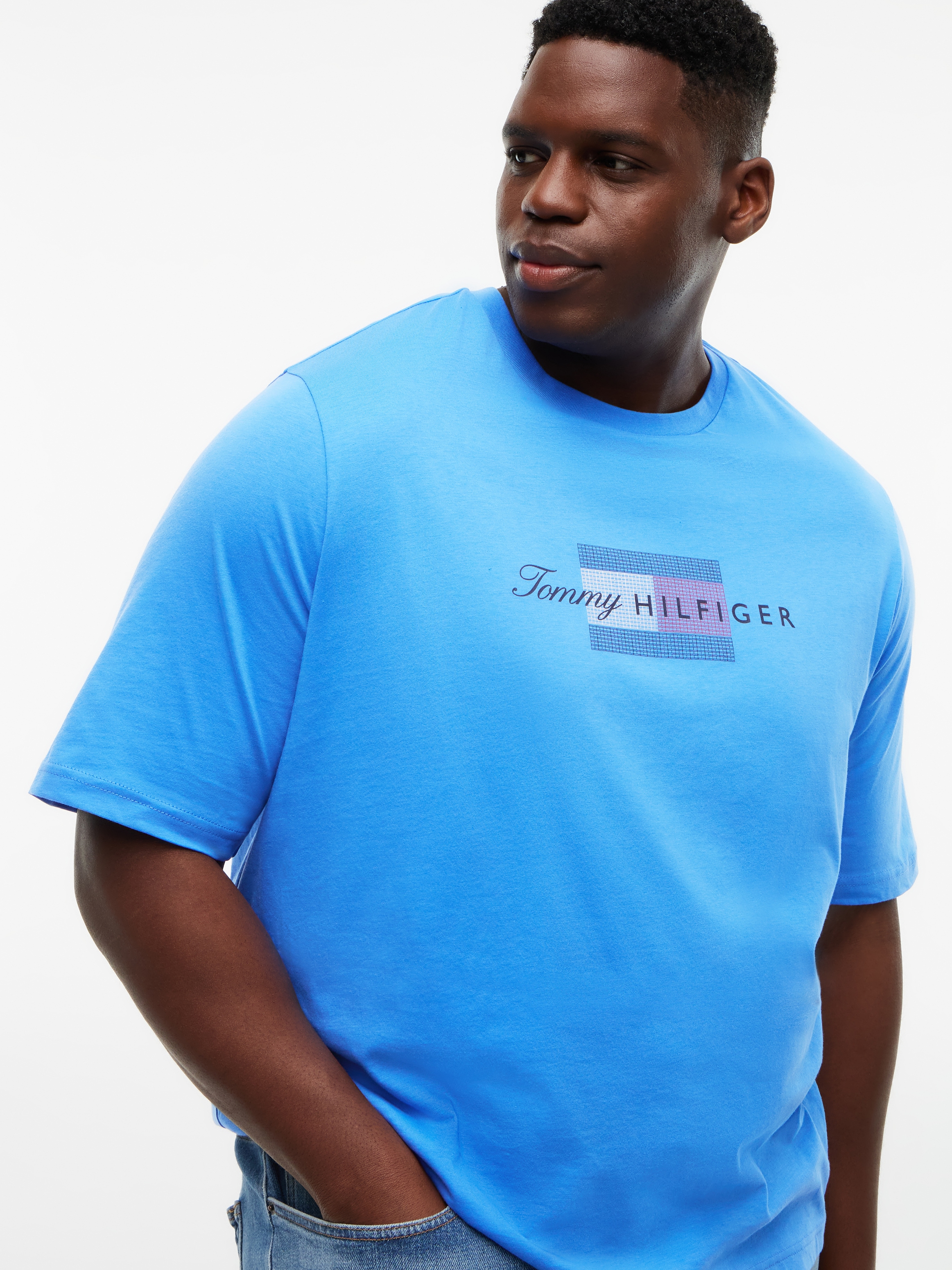 Tommy Hilfiger Big & Tall T-Shirt aus Jersey mit Flag-Grafik, Große Größen