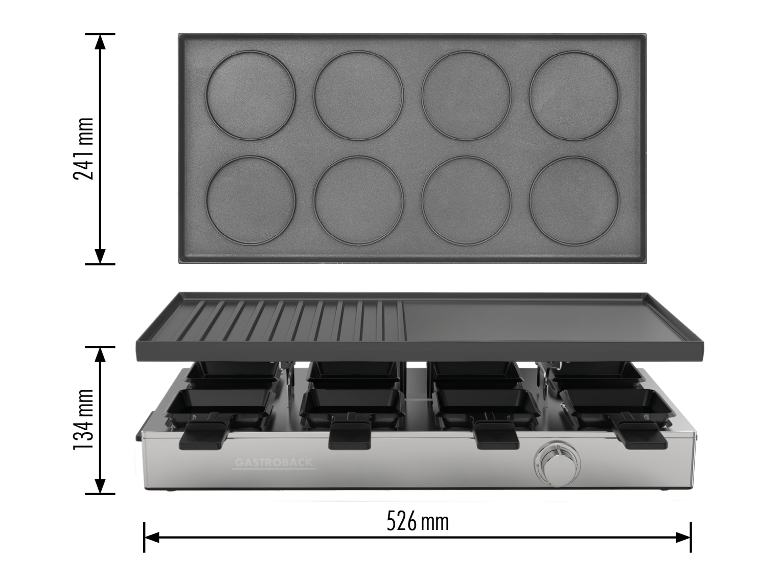 Gastroback Raclette »Raclette Grill & Pancake Station« 12 Stk. Raclettepfännchen