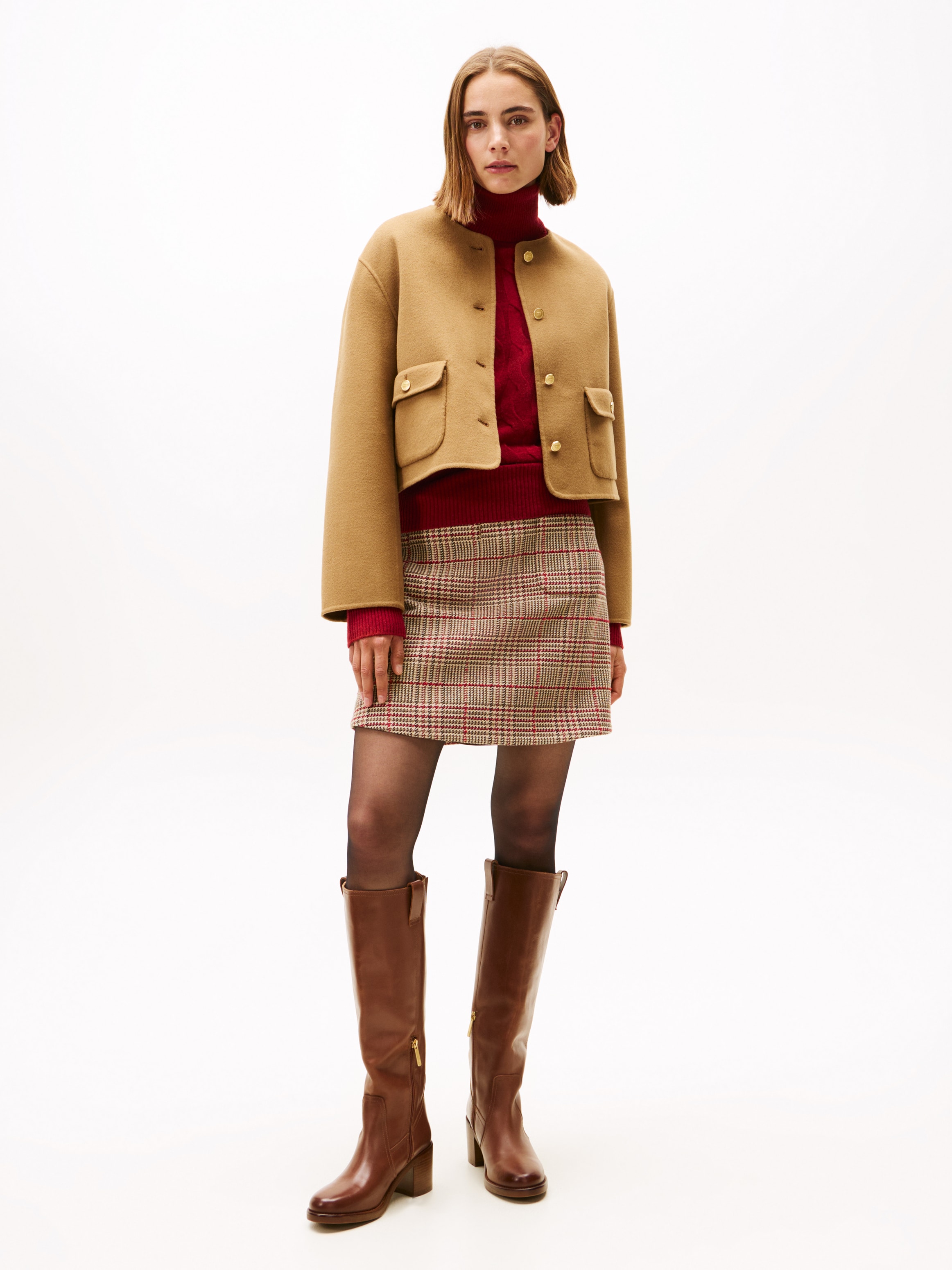 Tommy Hilfiger Kurzjacke »DF WOOL BLEND REG LADY JACKET«, mit Wolle
