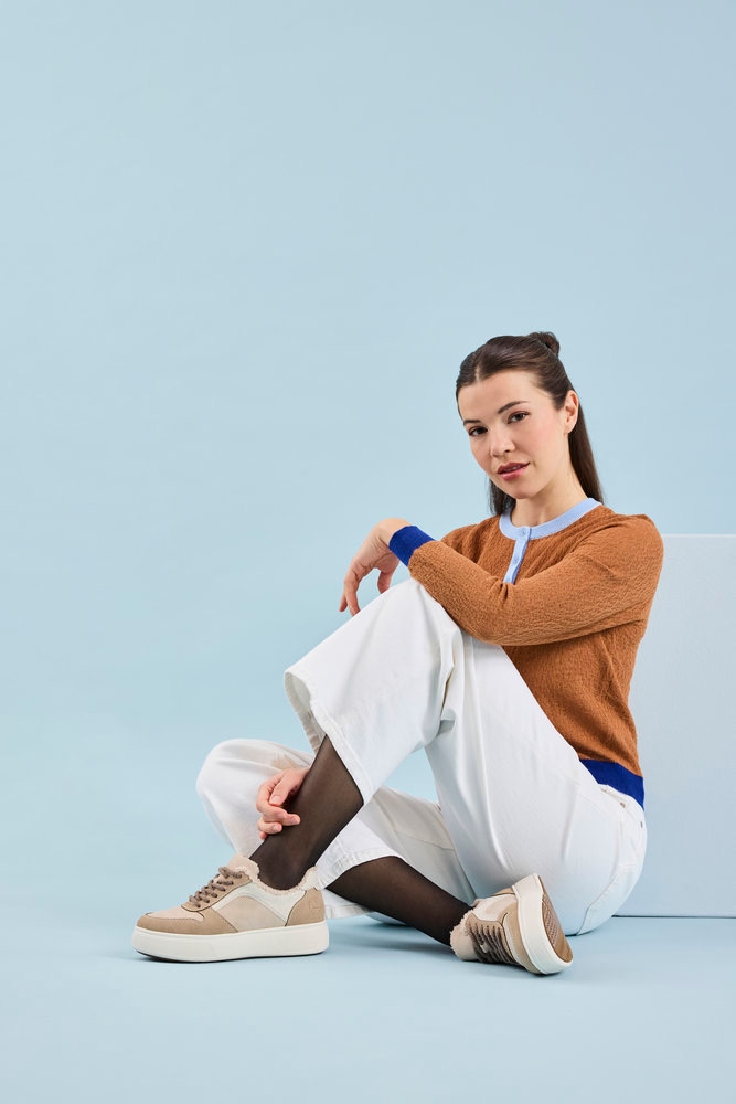 Rieker Plateausneaker  Retro-Sneaker, Schnürschuh, Halbschuh mit Teddyfutter