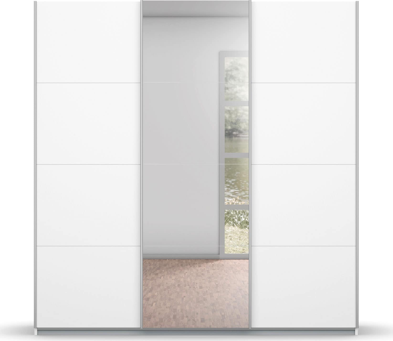 rauch Schwebetürenschrank »Kleiderschrank Schrank Garderobe BESTSELLER KOLUNA mit Spiegel«, inkl. 2 Innenschubladen sowie extra Einlegeböden MADE IN GERMANY