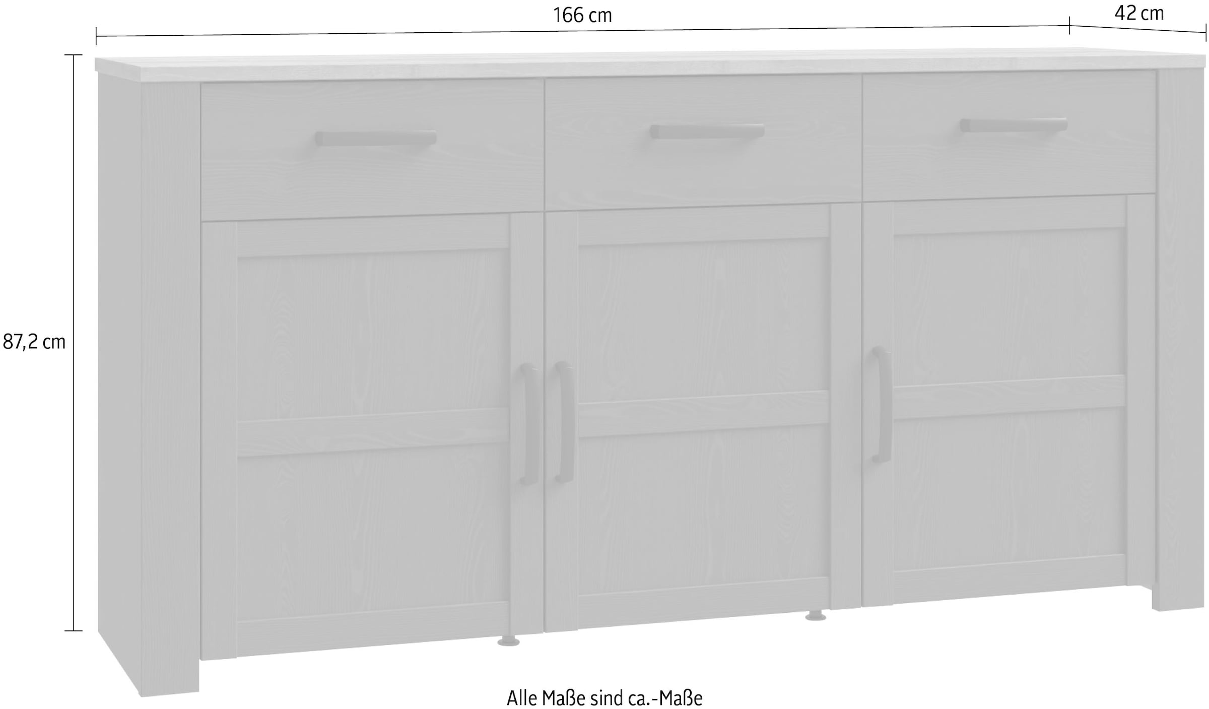 FORTE Sideboard »Bohol«, Breite 166 cm