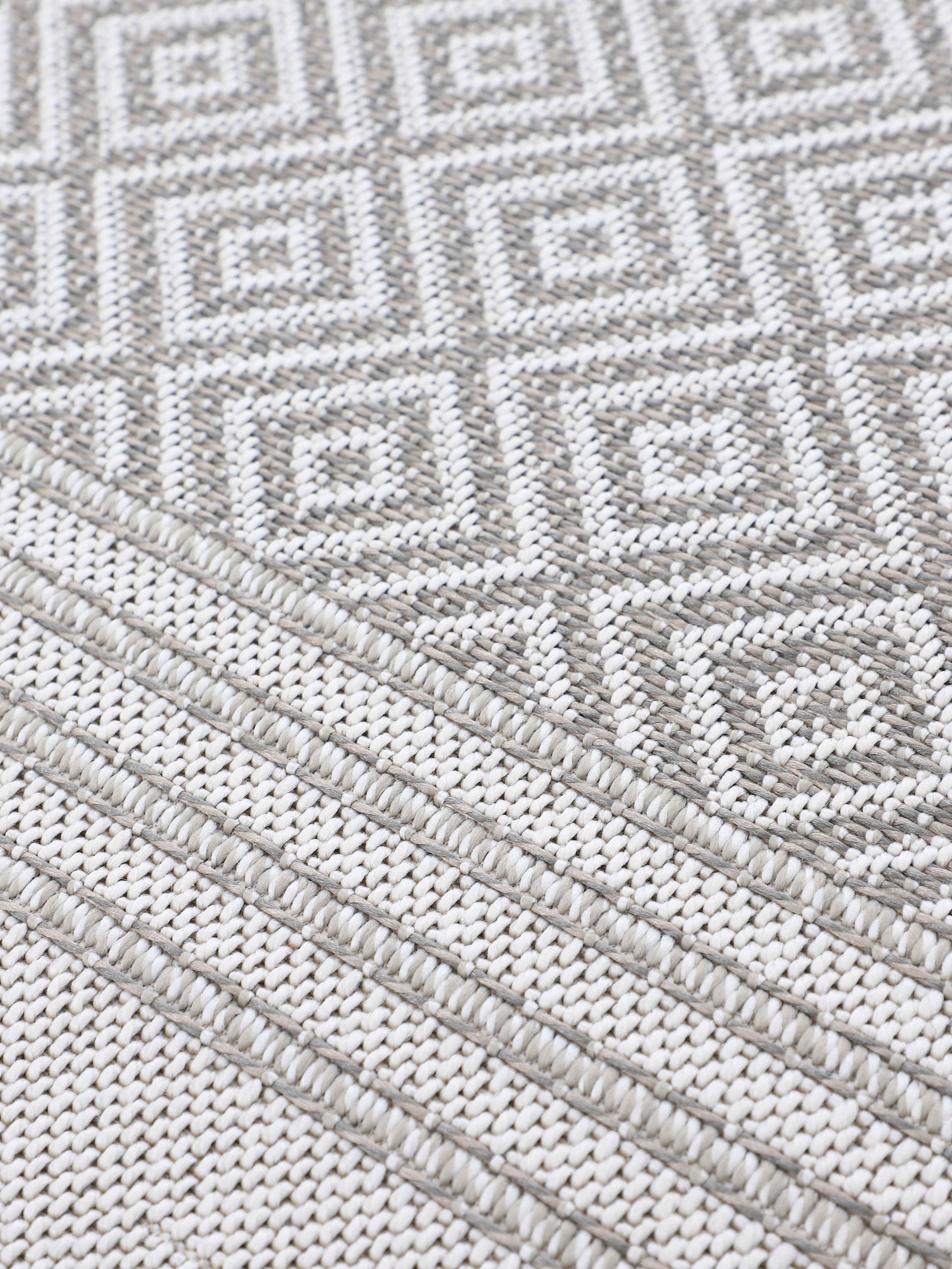 carpetfine Läufer »Boho 103«, rechteckig, 4 mm Höhe, robustes Flachgewebe, Sisal Optik, UV-beständig, Außenbereich