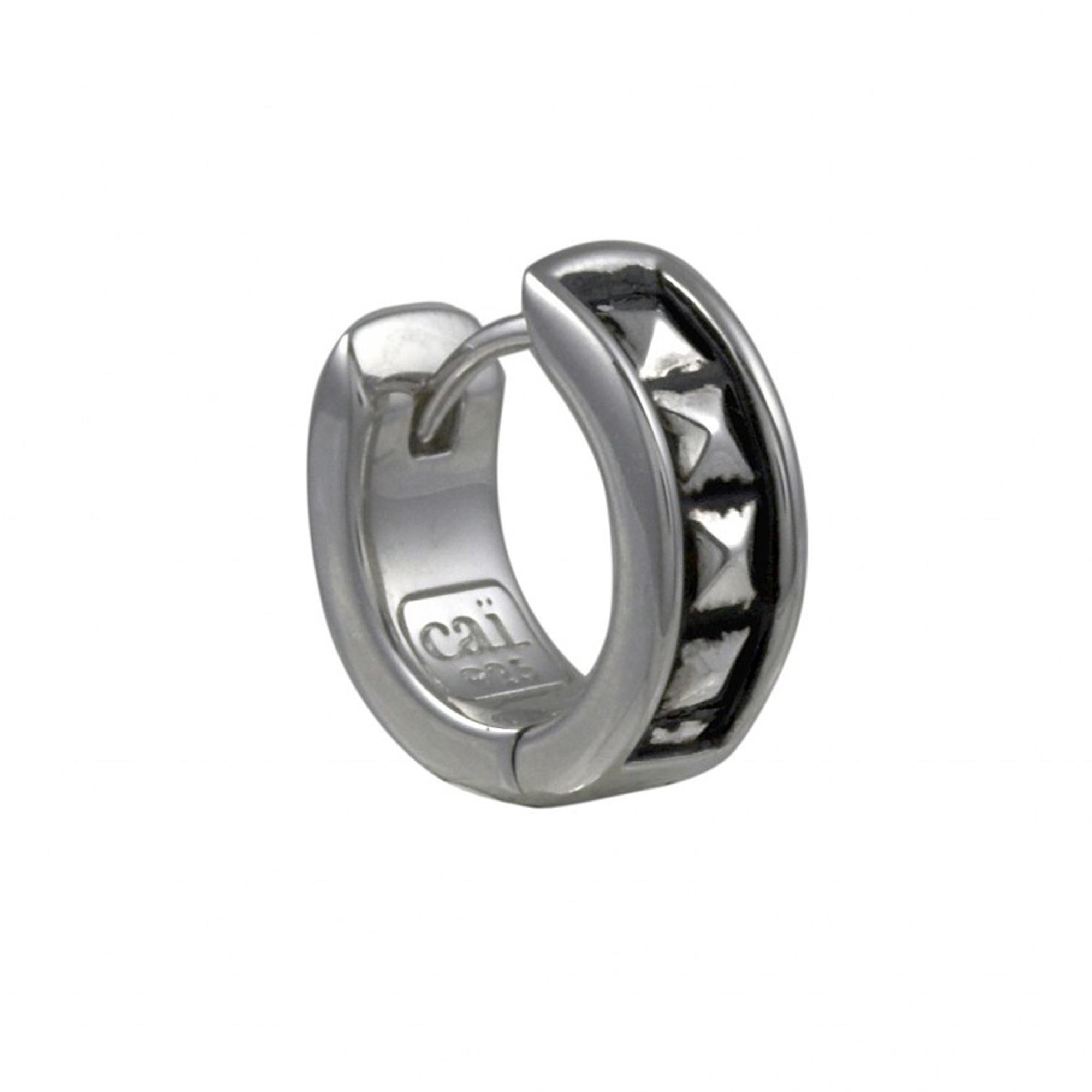 CAÏ Paar Creolen »925/-Sterling Silber rhodiniert matt oxidiert«, Creole