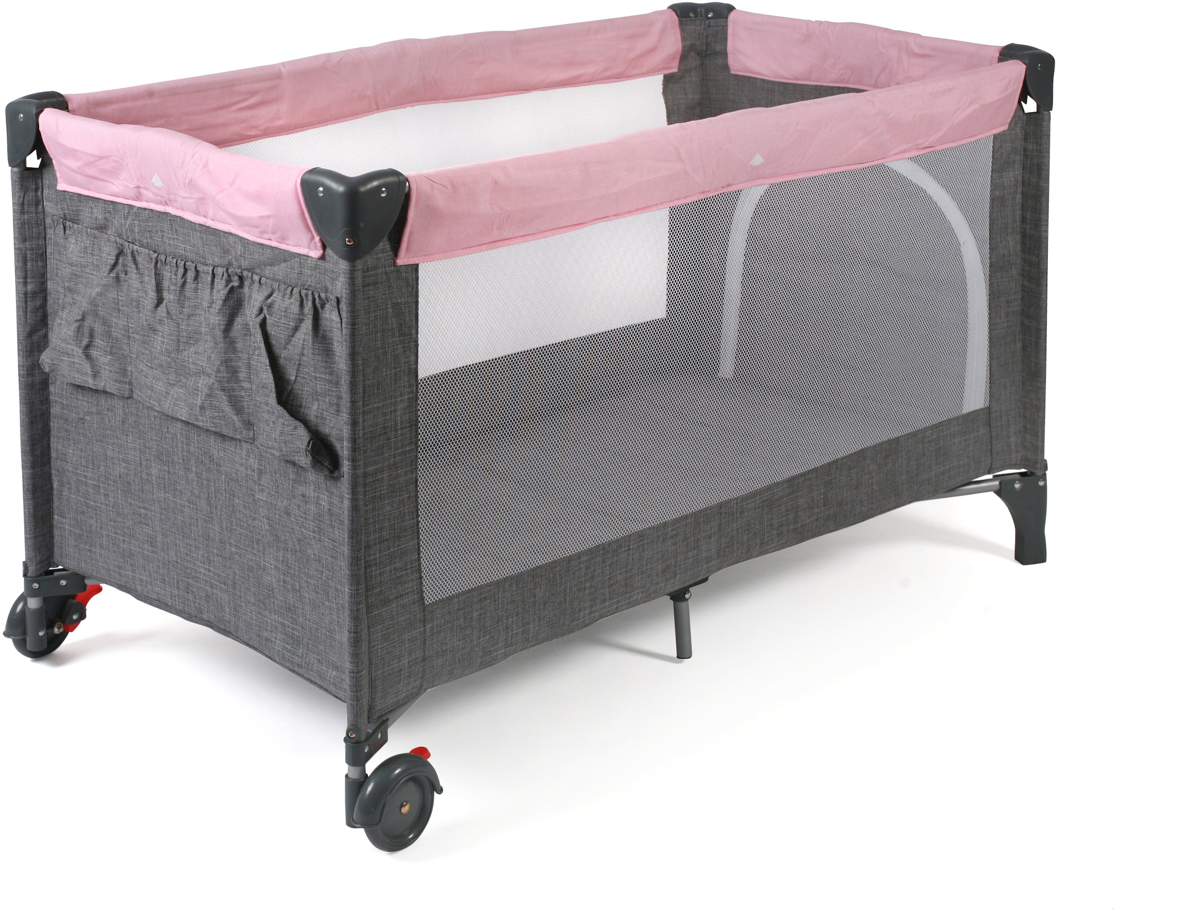 CHIC4BABY Baby-Reisebett »Luxus, Melange Rosa«, inkl. Transporttasche