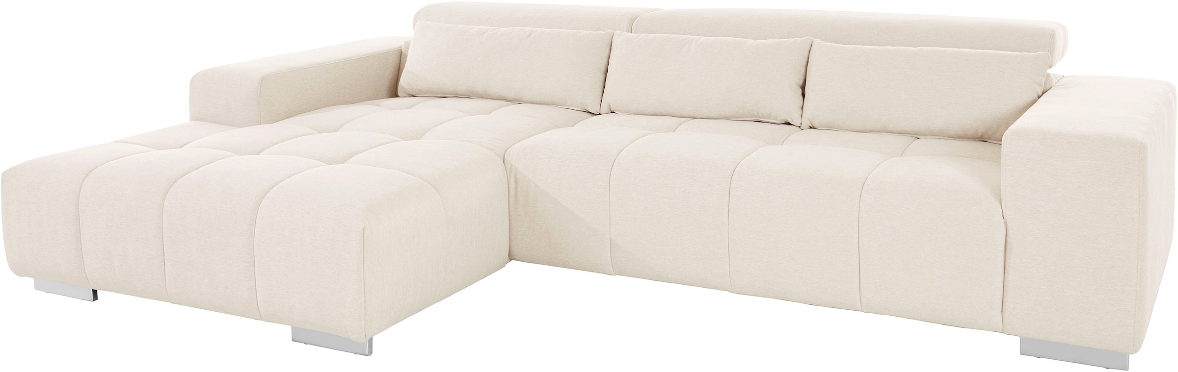 COTTA Ecksofa »Orion L-Form«, mit Kopfteilverstellung & 3 Nierenkissen