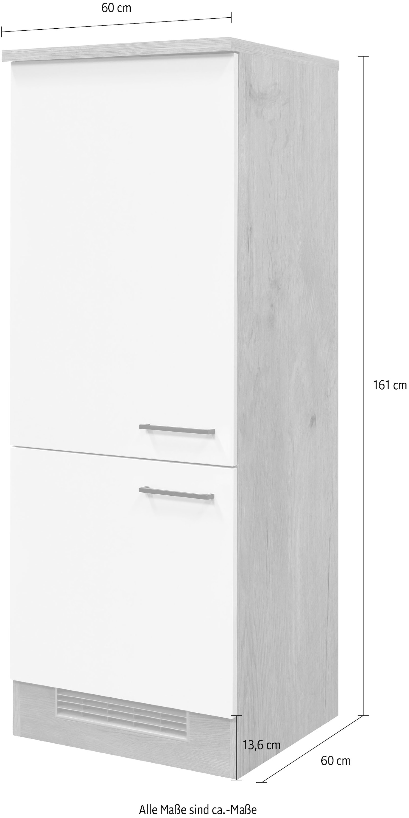 Flex-Well Küchenzeile »Morena«, 60 cm breit, inklusive Kühlschrank