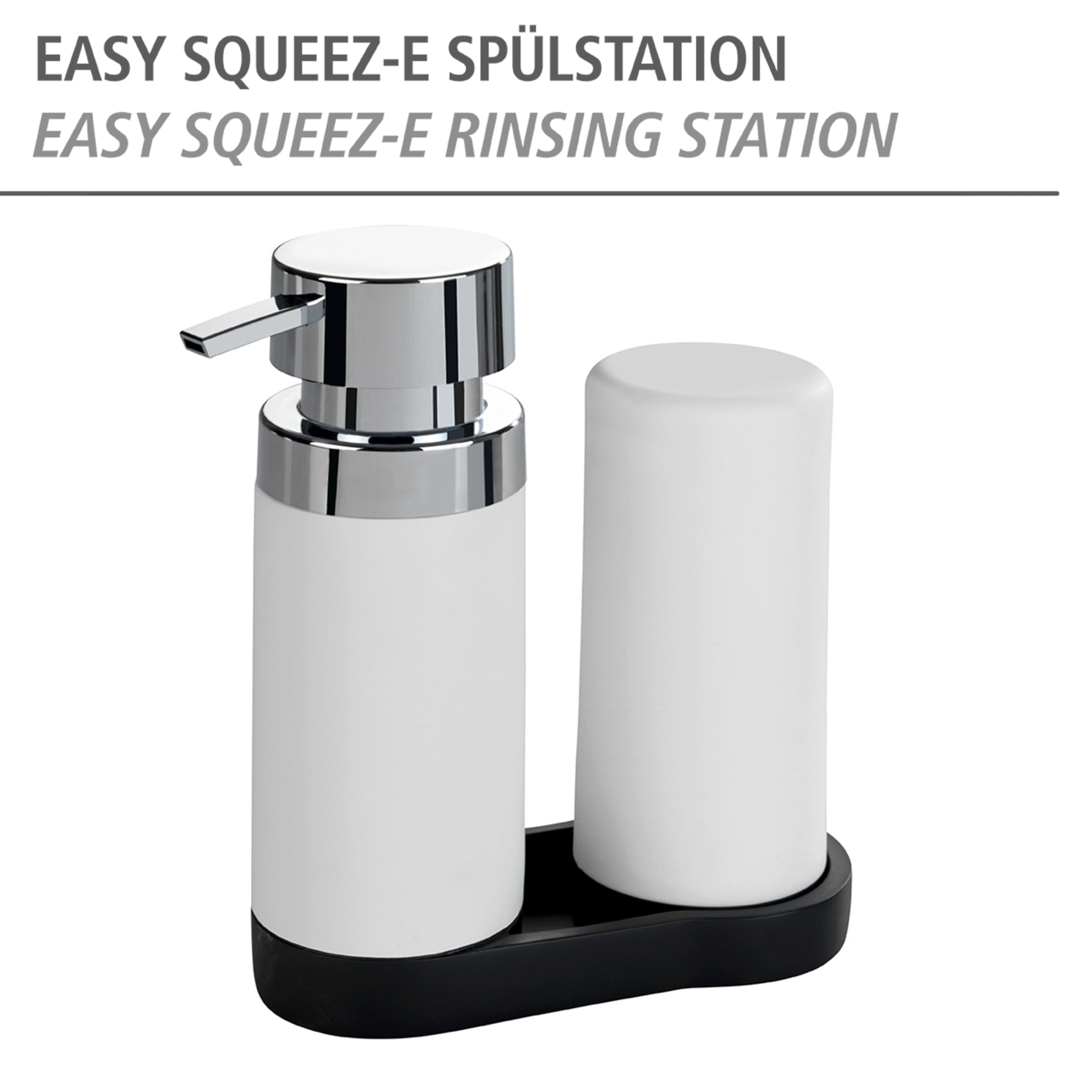 WENKO Spülmittelspender »Modell Easy Squeez-e«, Spülstation, Spülmittel- und Seifenspender aus Silikon, je 250 ml
