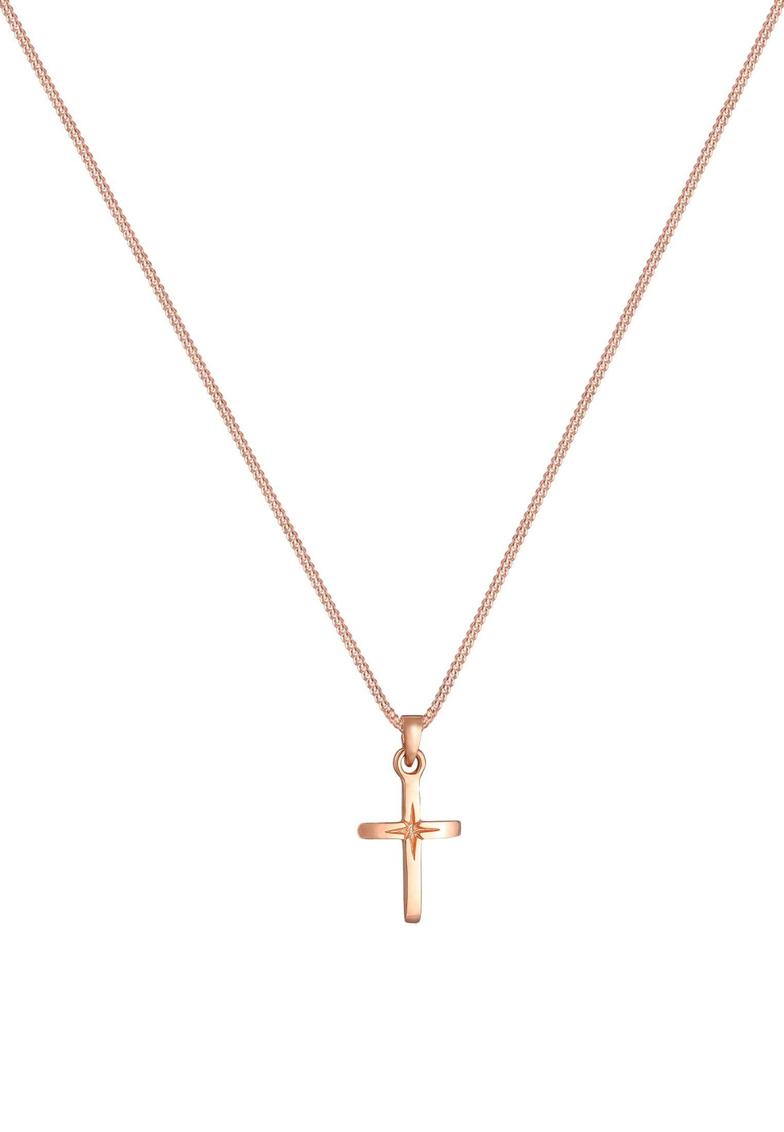 Elli Kette mit Anhänger »Halskette Kreuz Anhänger Klassik Kommunion 925 Silber«