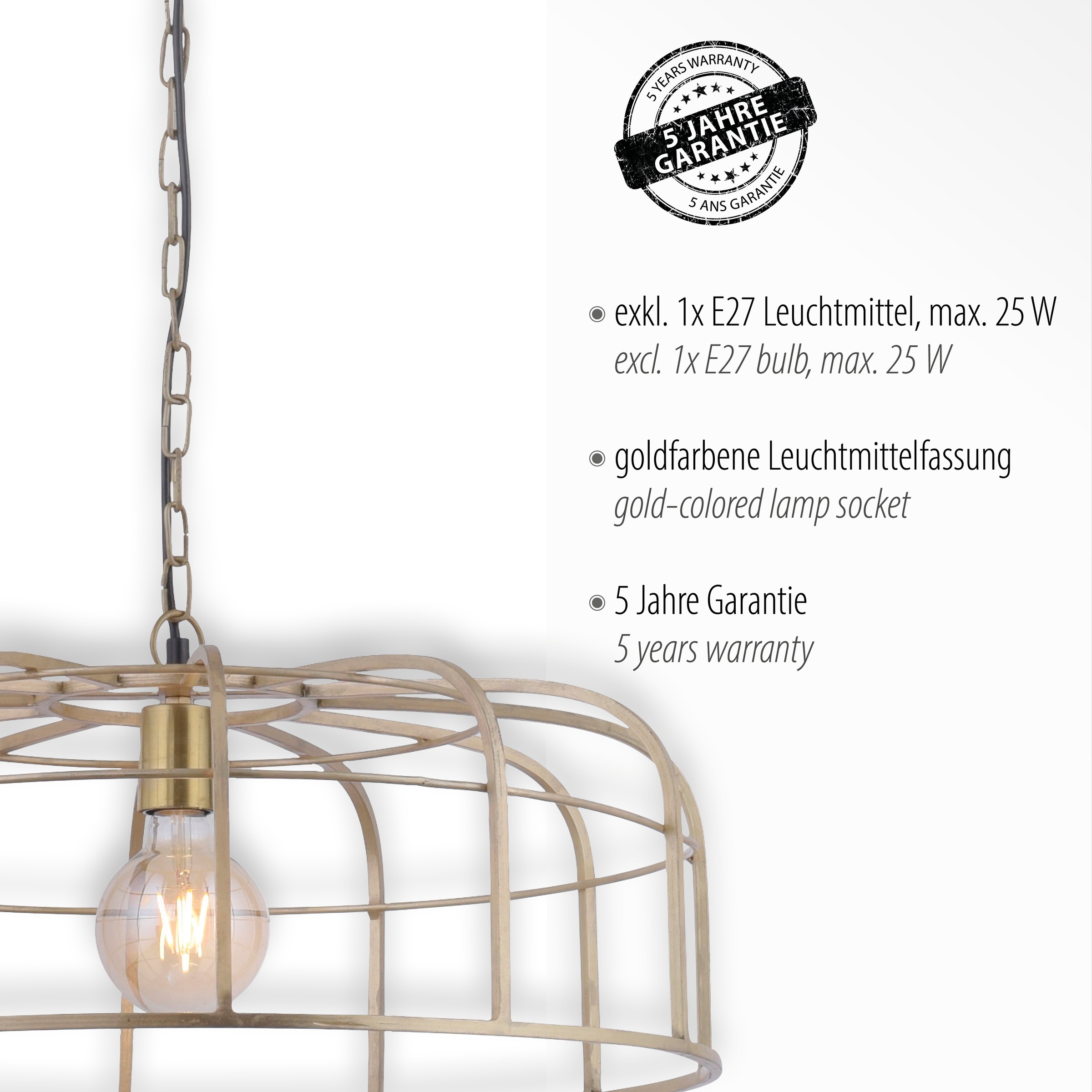 JUST LIGHT Pendelleuchte »AMIR«