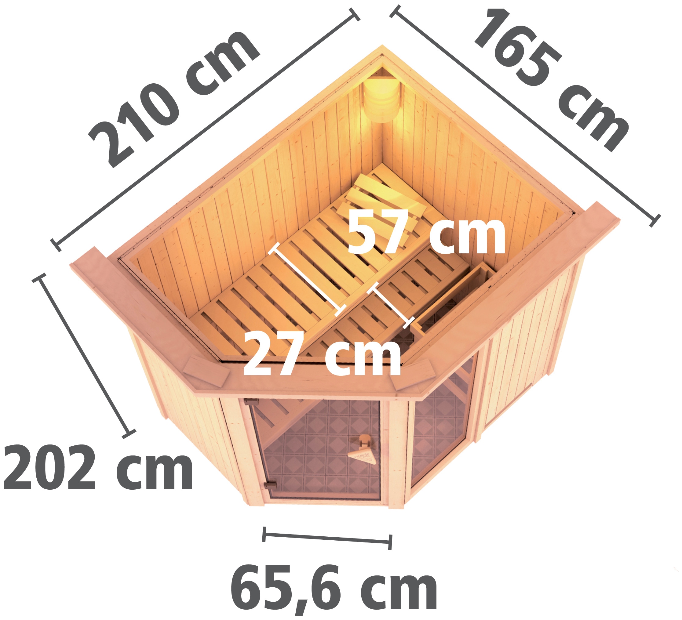 Karibu Sauna »Frigga 1« Set,  Ofen 9 kW Bio externe Strg easy