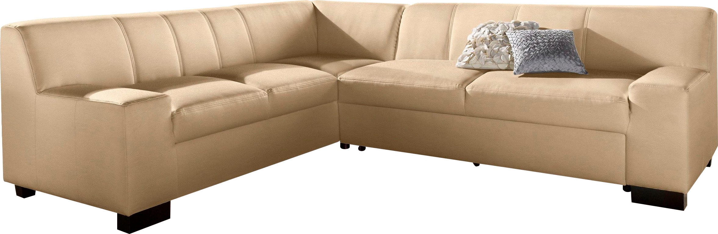 DOMO collection Ecksofa »Norma Top, elegant und modern, flache Armlehnen, L-Form«, wahlweise mit Bettfunktion