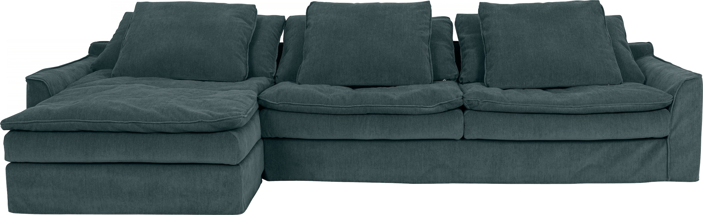 furninova Big-Sofa »Sake, Kuschel-Megasofa, Relaxsofa, leger und sehr bequem, viel Platz«, mit 6 Rückenkissen, abnehmbarer Hussenbezug, L-Form