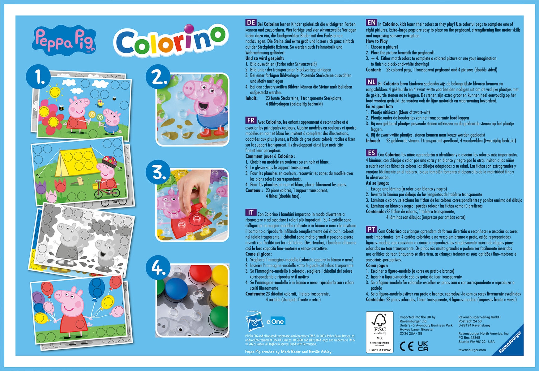 Ravensburger Spiel »Peppa Pig Colorino«, Made in Europe; FSC® - schützt Wald - weltweit