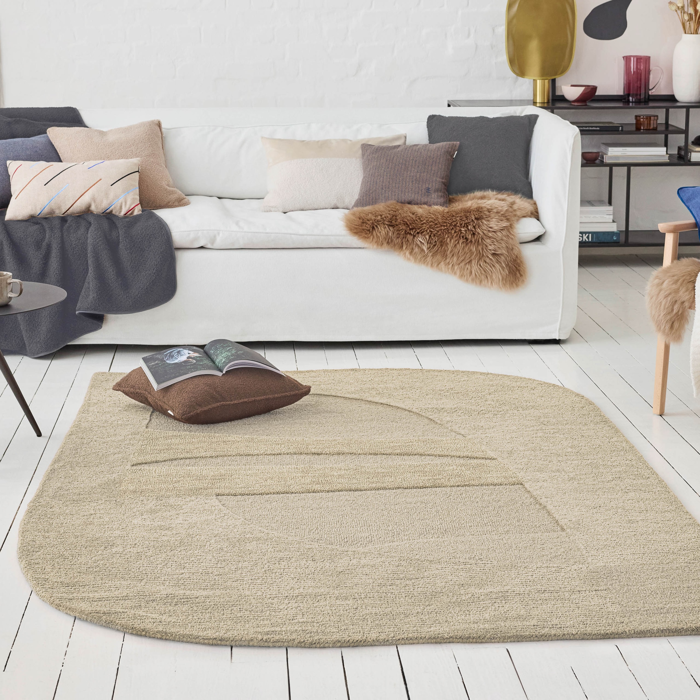 Wecon home Teppich »Dodo« rechteckig 10 mm Höhe Wollteppich, asymmetrisch, hochwertig, handgetuftet, robust, modern
