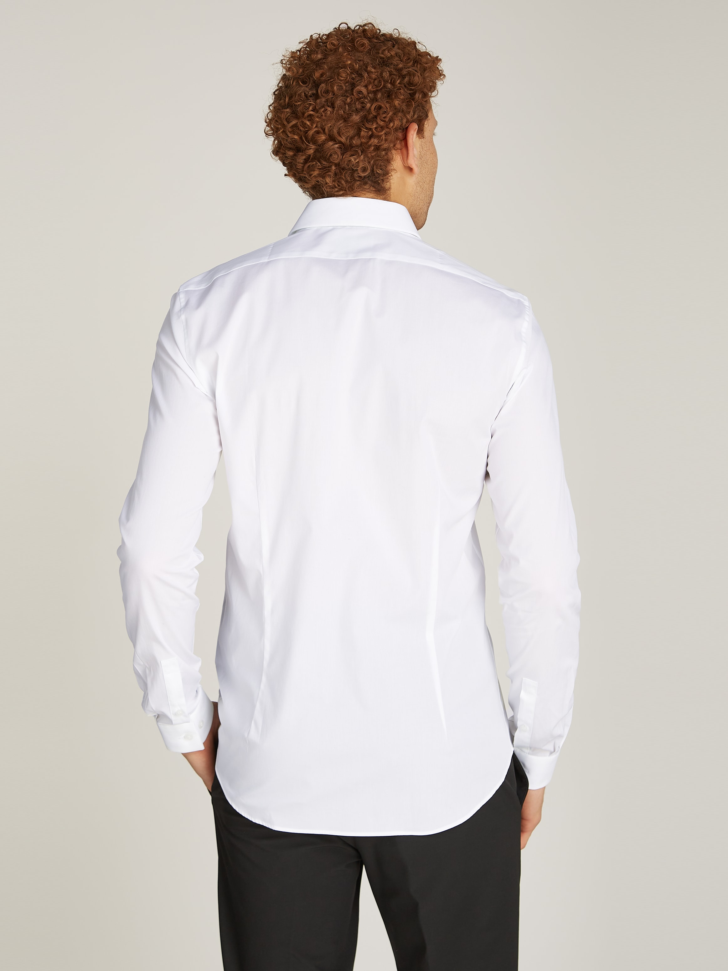 Calvin Klein Langarmhemd »POPLIN HP EXTRA SLIM SHIRT«, mit Logostickerei