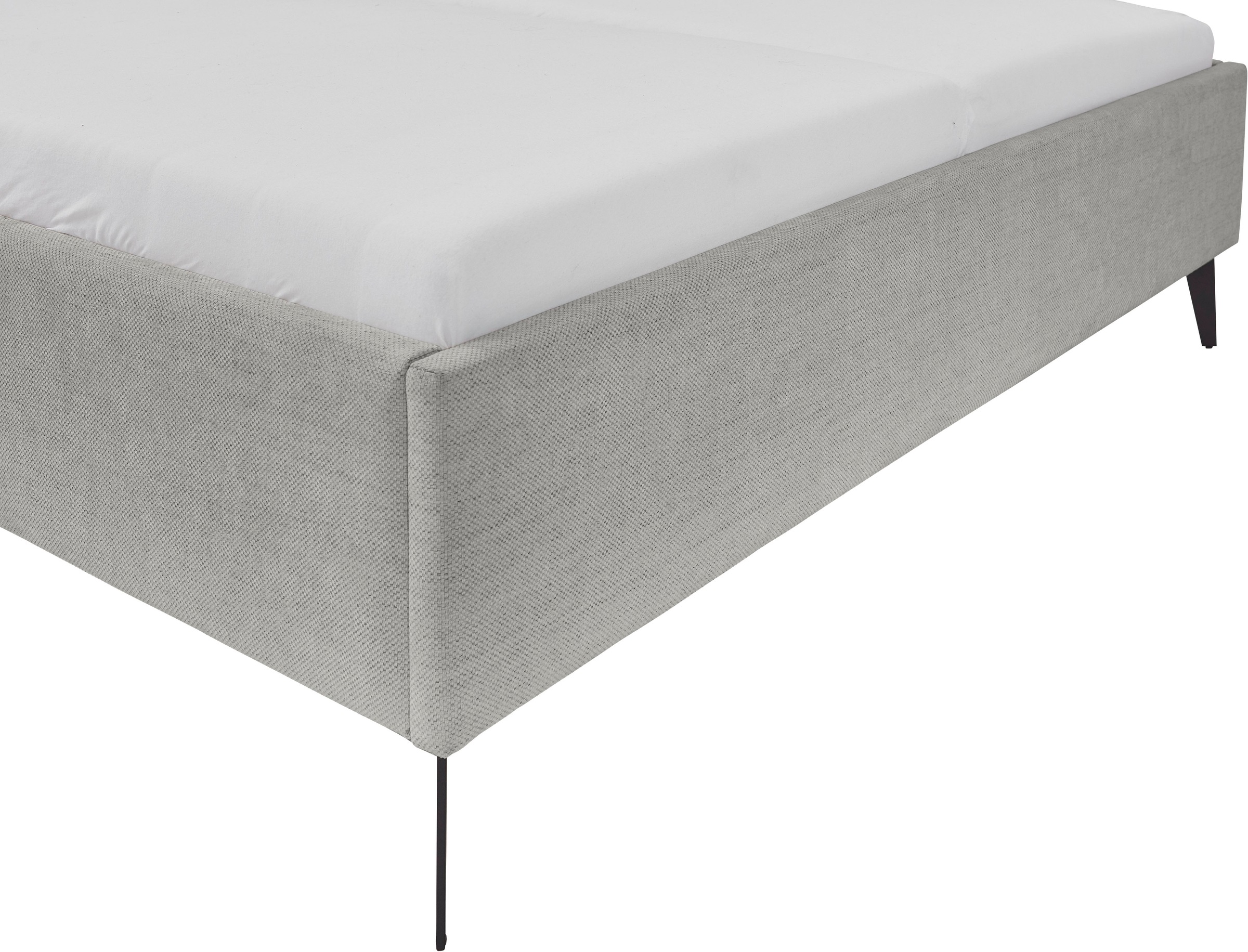 meise.möbel Polsterbett »Paulo wahlweise mit Bettkasten, erhältlich in den Breiten 160 & 180cm« wahlweise mit Holz- oder Metallfuß