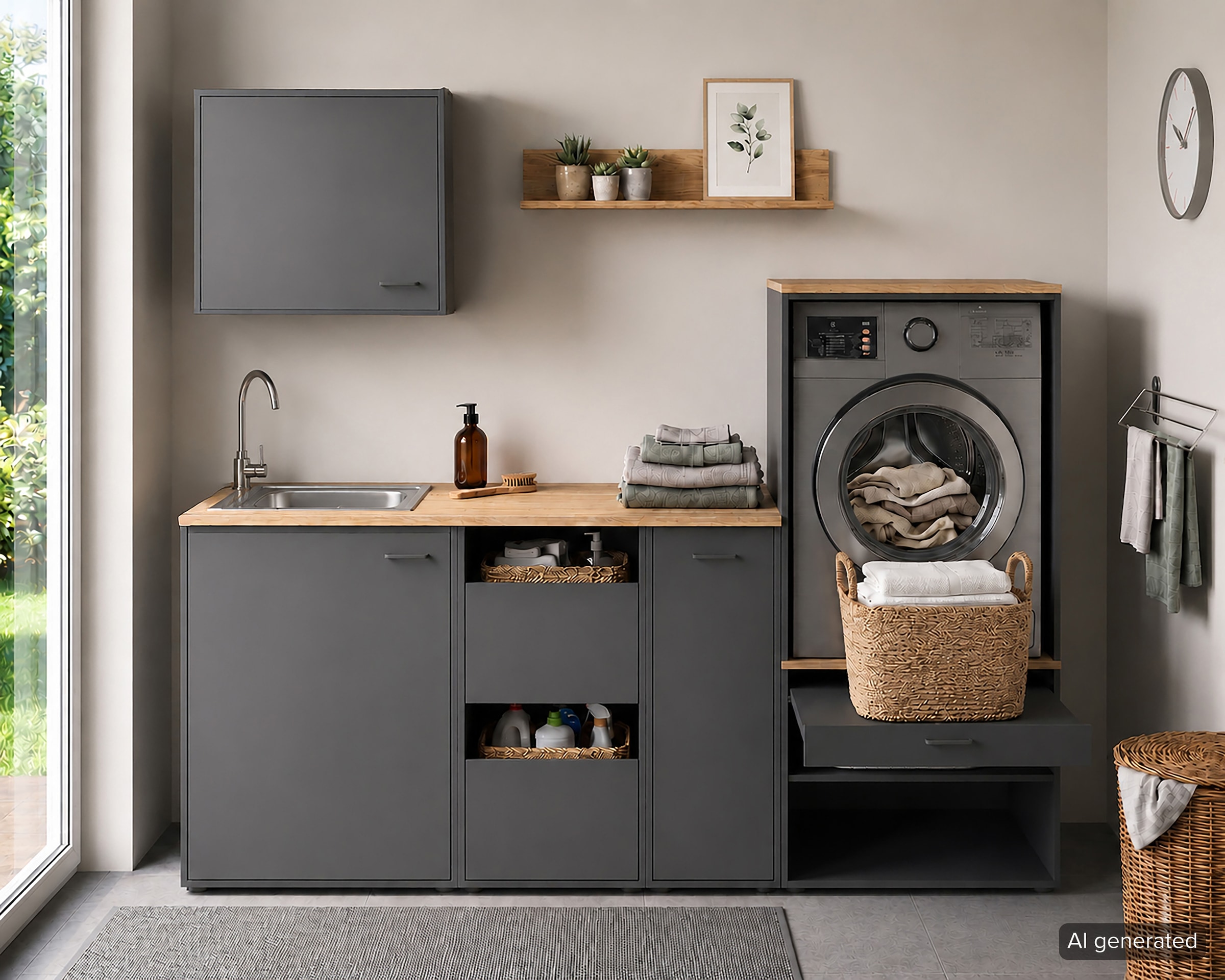 Schildmeyer Spülenschrank »Solea, mit einer Tür und einer Spüle, Breite 57 cm, Made in Germany« 1 Stk. tlg. Unterschrank mit einer Tür und einer Spüle, Made in Germany