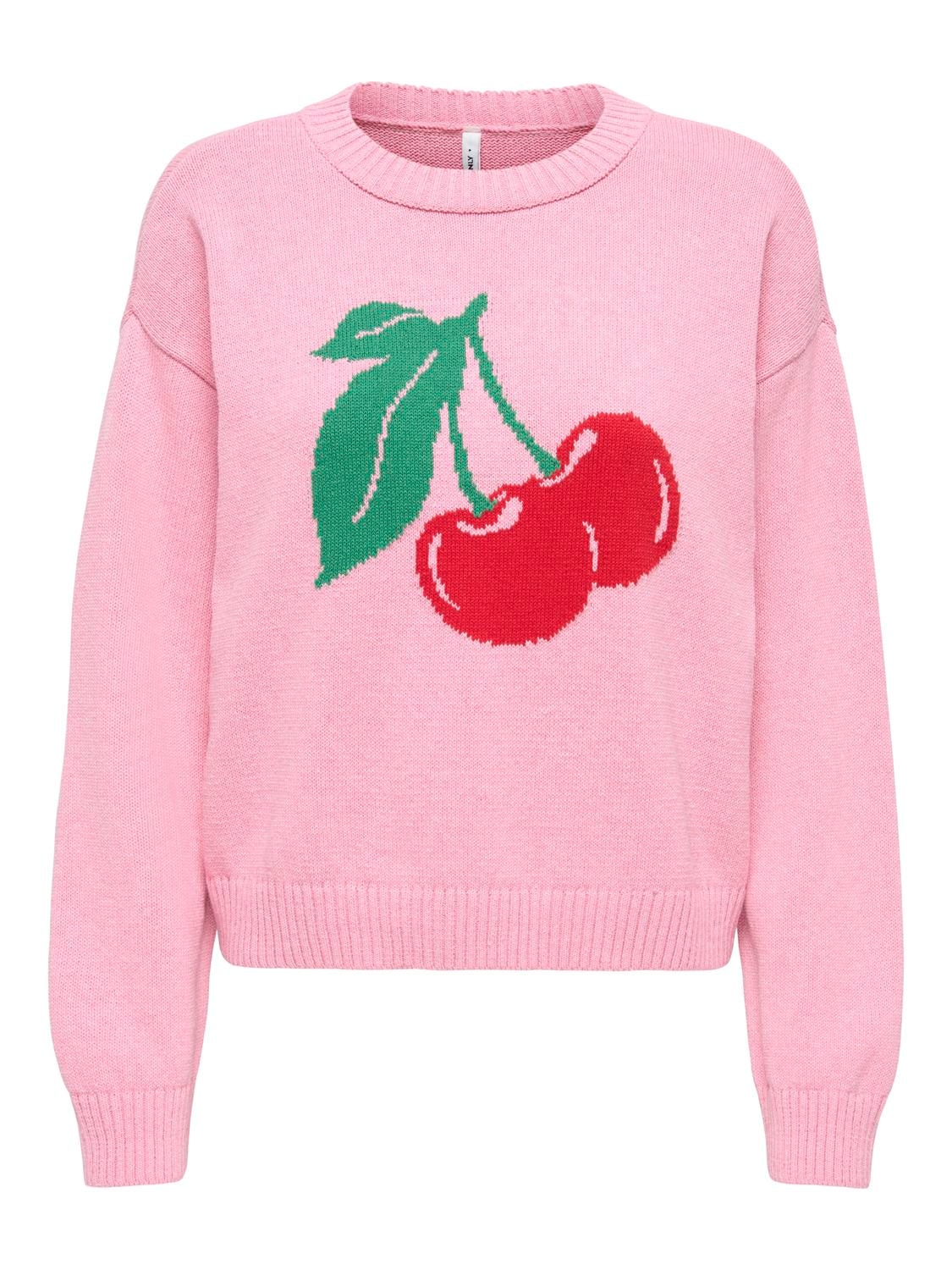 ONLY Strickpullover »ONLELISE LS O-NECK KNT« Baumwollmischung, , Rundhals