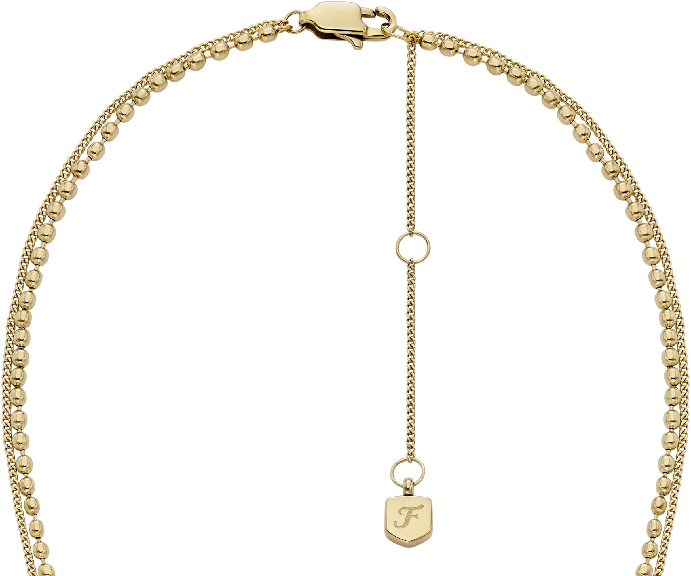 Fossil Kette mit Anhänger »Schmuck Edelstahl Halskette Sutton Magisches Auge Evil Eye, JF04792710«, mit Glasstein