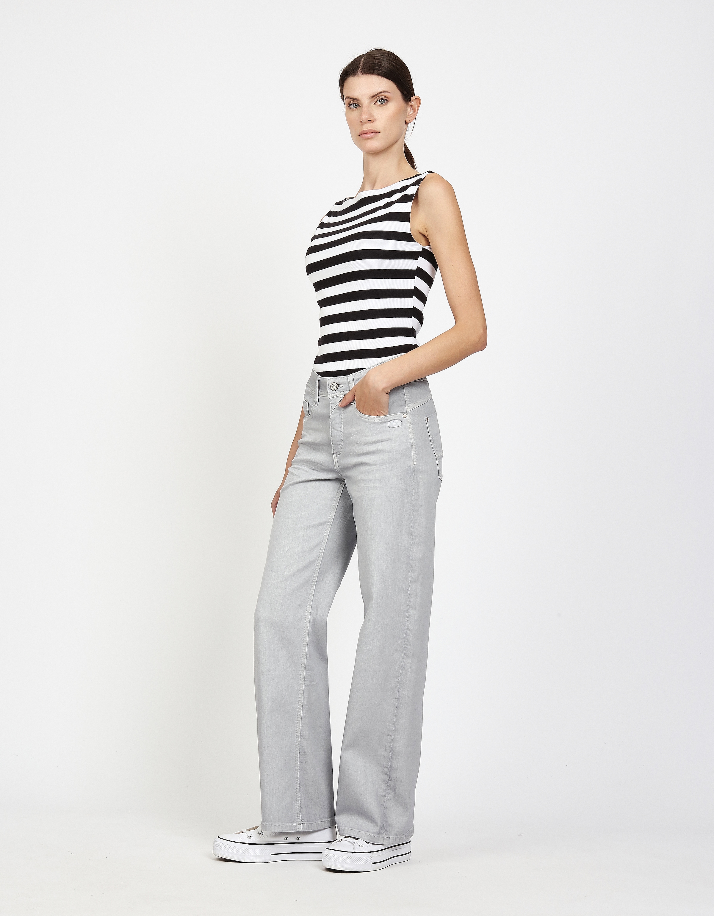 GANG Weite Jeans »94AMELIE WIDE« mit geradem Beinverlauf, weicher Denim