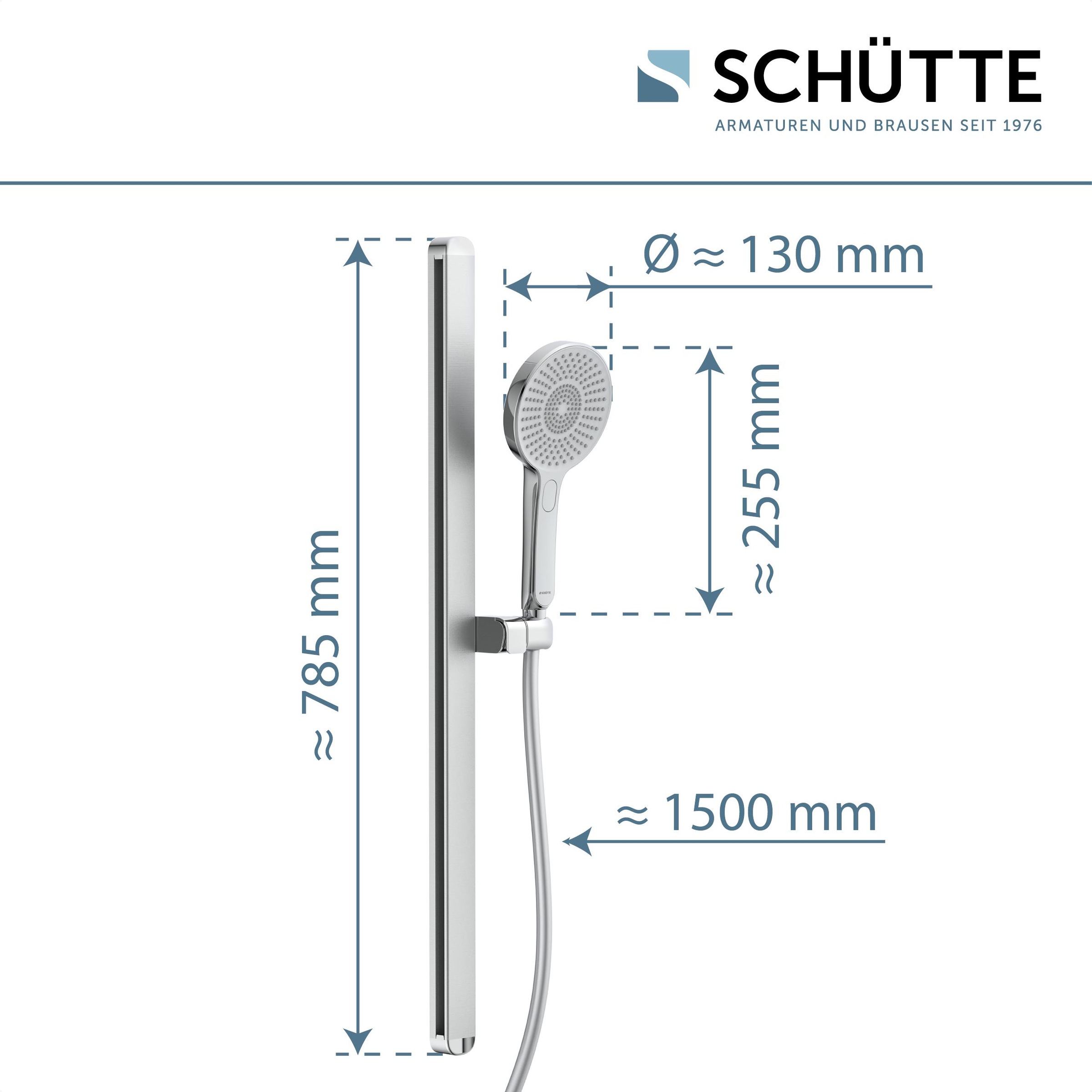 Schütte Stangenbrause-Set »KARIBIK«, (Komplett-Set, 4 tlg.), höhenverstellbar, mit Antikalk-Beschichtung, wassersparend