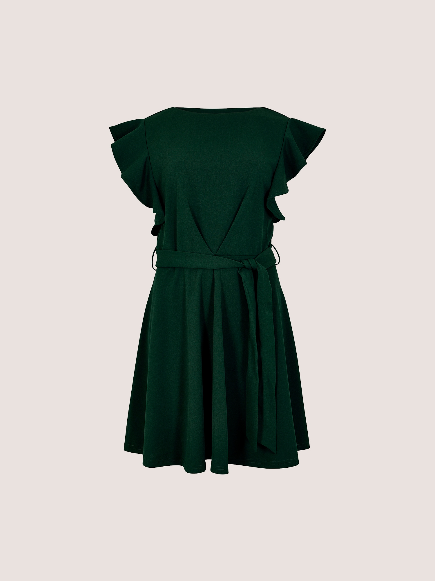 Apricot Minikleid »Mini-Kleid aus Jersey-Crêpe« mit Stoffgürtel, 2 tlg. mit Rüschenärmeln