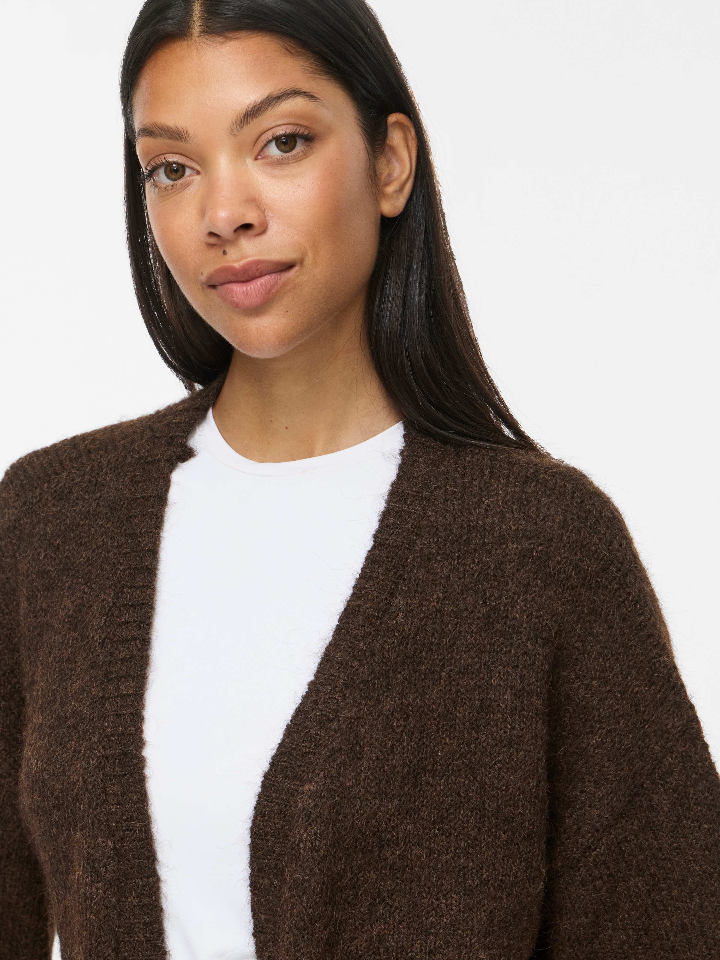 Vila Strickjacke »VILAMPE OPEN L/S KNIT CARDIGAN-NOOS« Materialmix, normal geschnitten