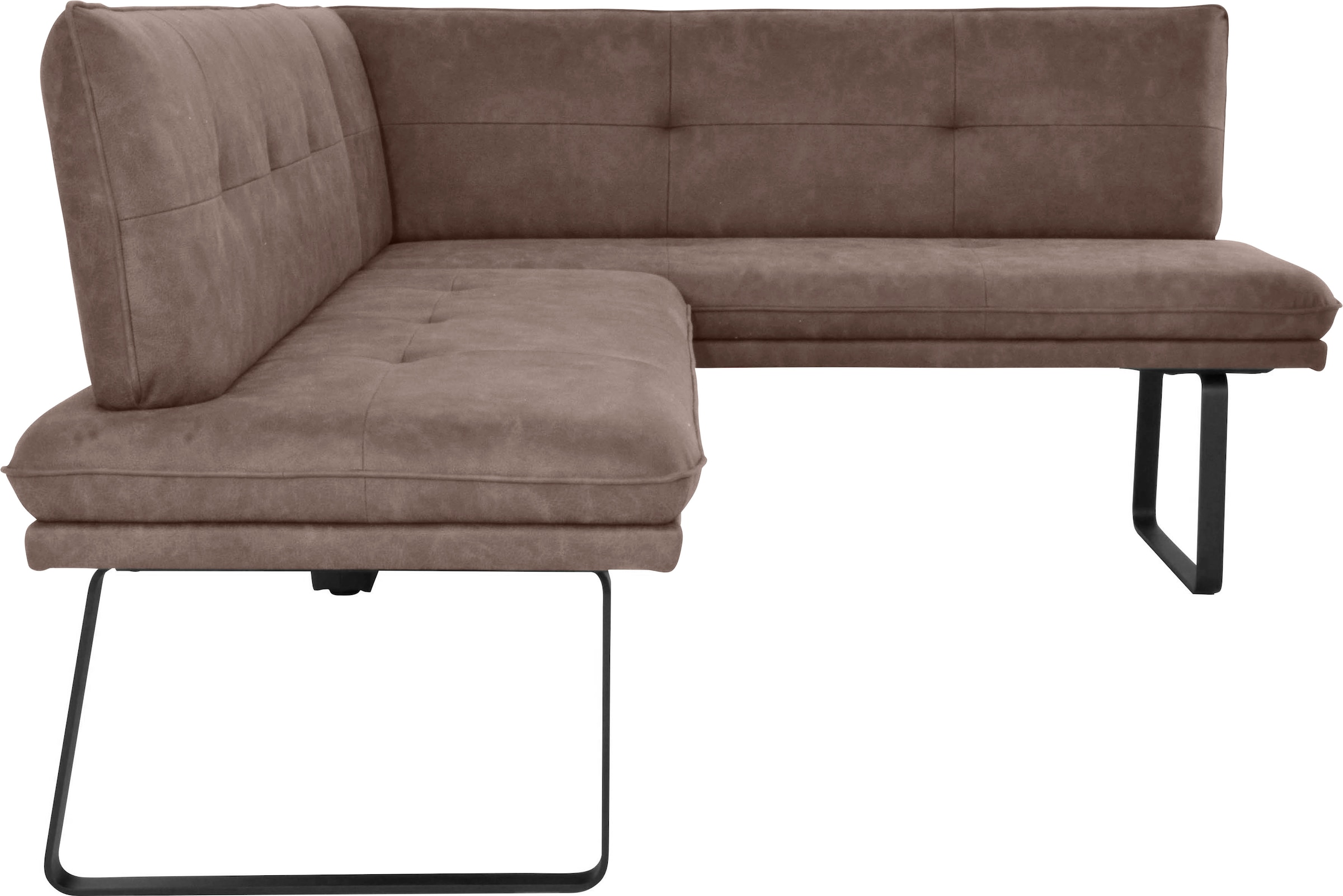 K+W Komfort & Wohnen Eckbank 1 Stk. tlg. Polstereckbank in Spitzkissenoptik, Sitz und Rücken gesteppt