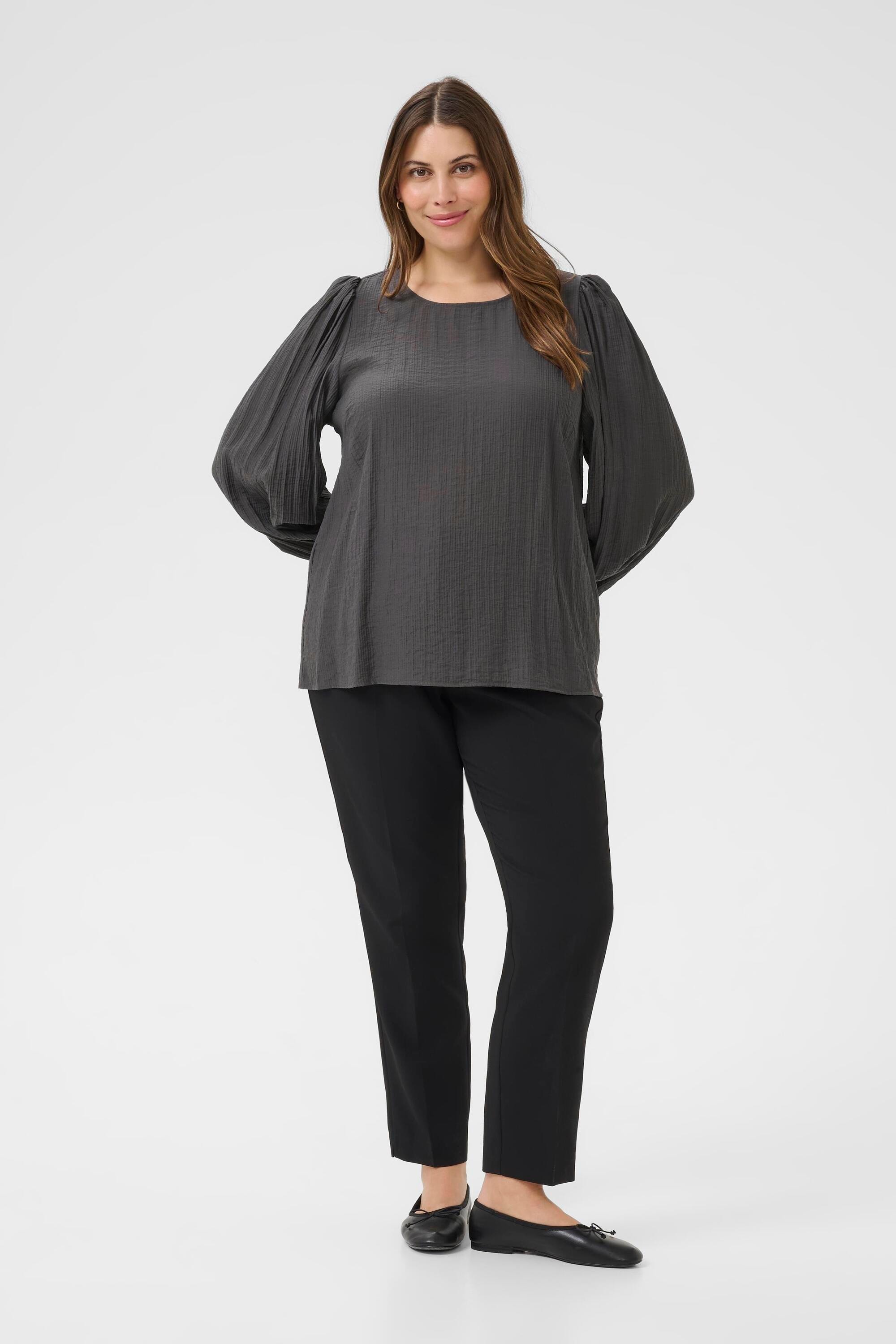 KAFFE Curve Langarmbluse »Damen Bluse langarm KCviva«