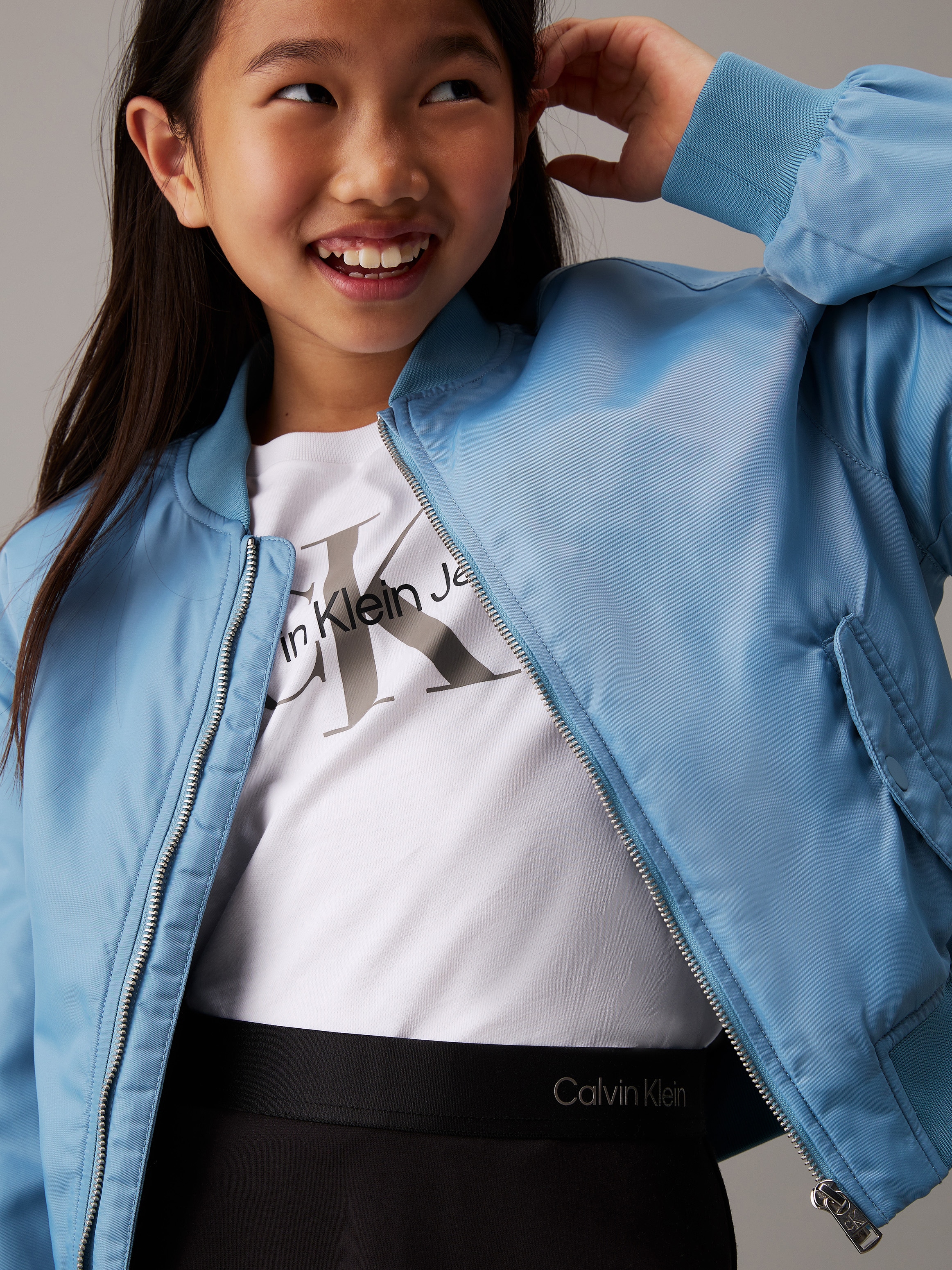 Calvin Klein Jeans Minirock »LOGO TAPE FLARE PUNTO SKIRT«, für Kinder bis 16 Jahre, mit elastischem Bund