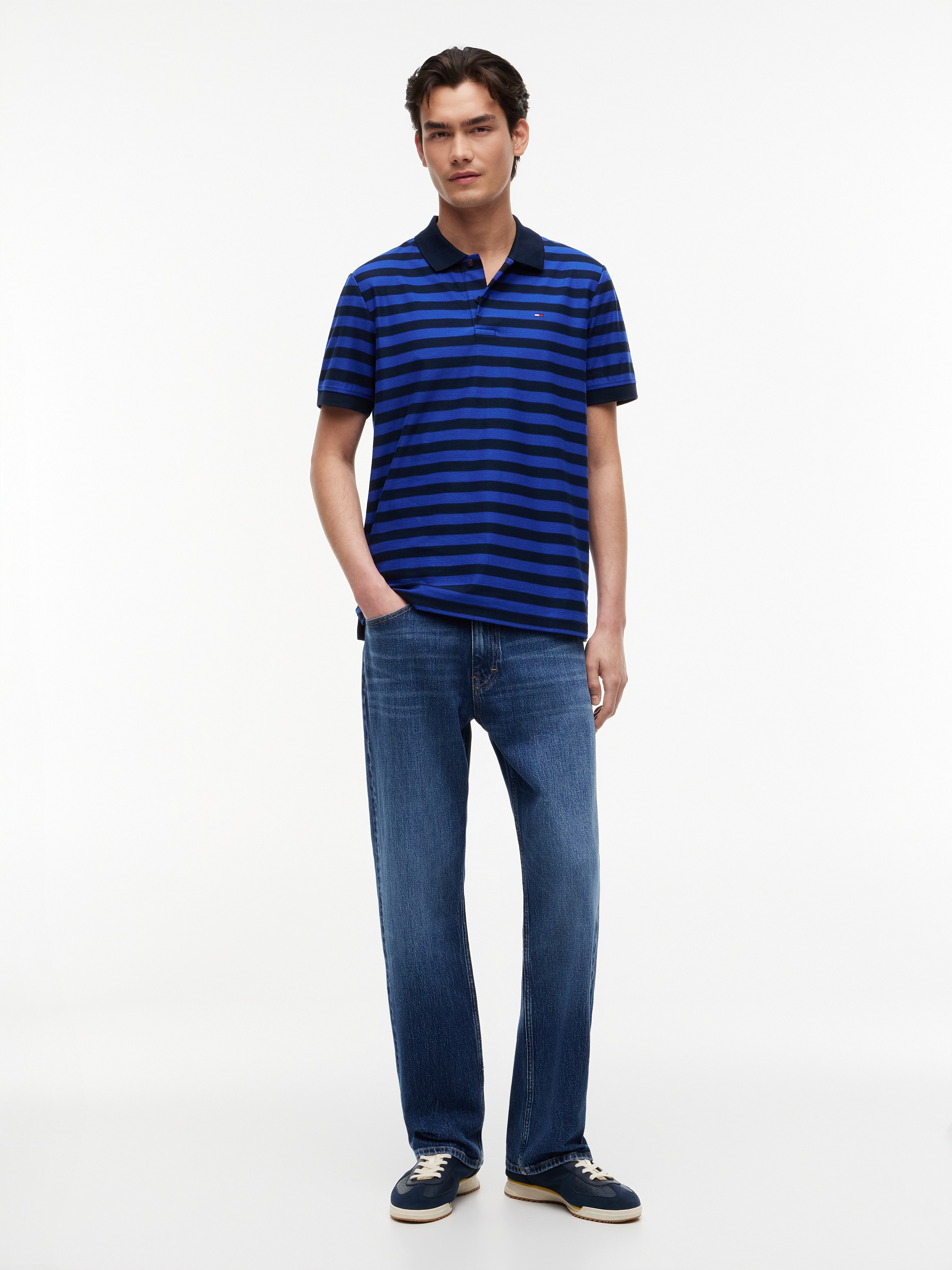 Tommy Jeans Poloshirt »TJM REG STRIPE POLO EXT« aus Baumwoll-Jersey, Regular Fit