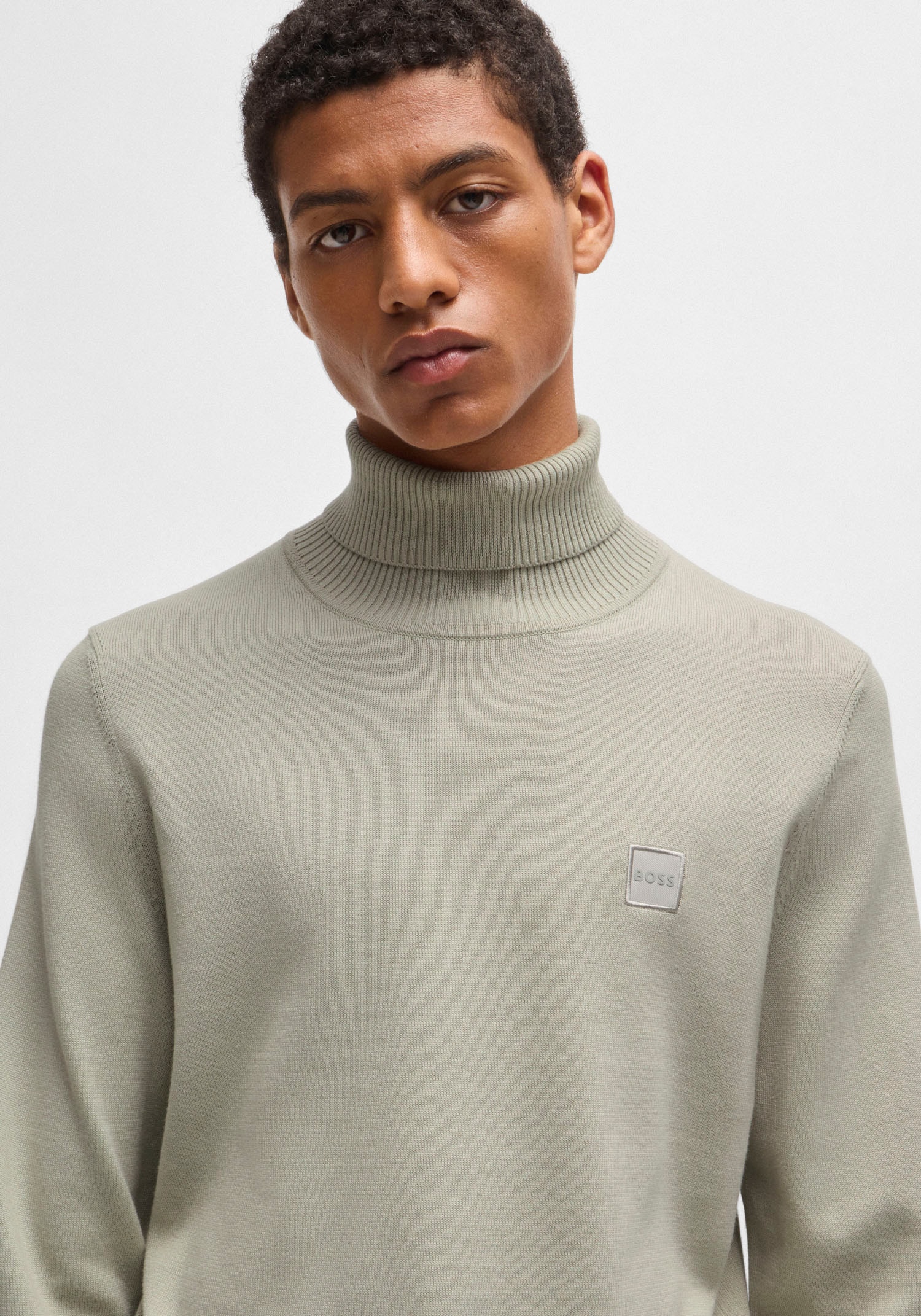 BOSS ORANGE Strickpullover »Akiro«, mit kleinem Stehkragen
