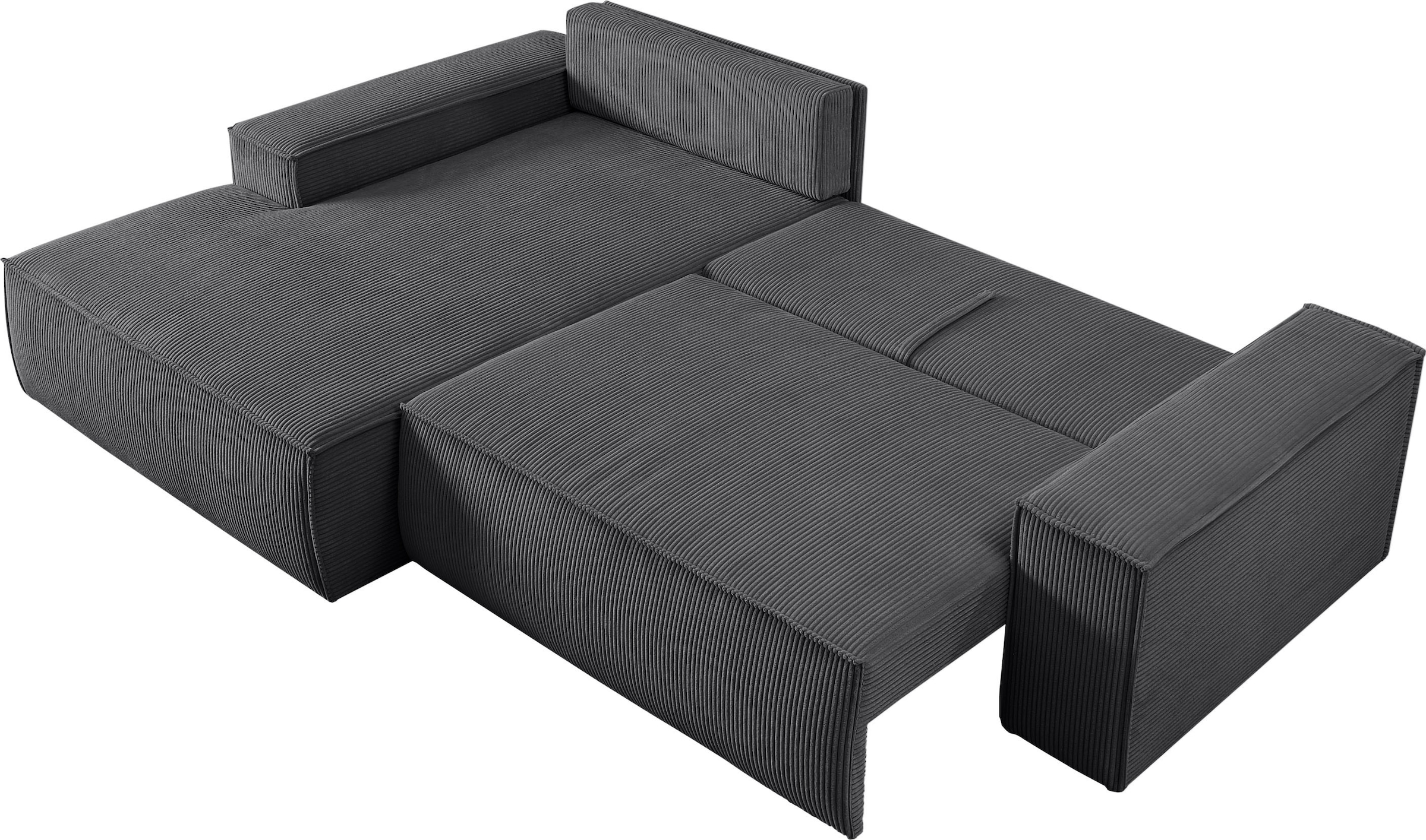 Home affaire Ecksofa »SHERWOOD L-Form, 267 cm - OTTO. Verlässliche Qualität.« Schlaffunktion mit Bettkasten (210x136 cm), Cord, Vintage, Samtvelours