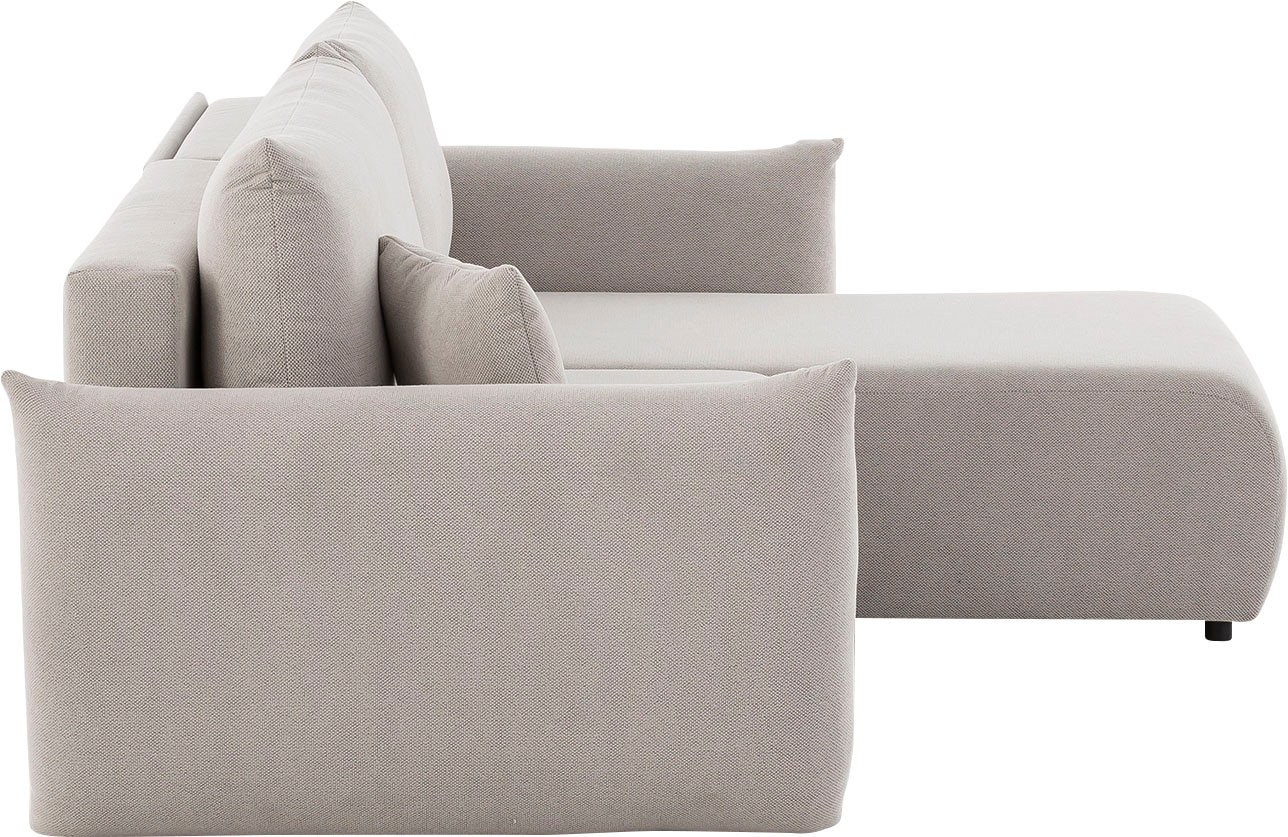 INOSIGN Ecksofa »MAVAS Schlafsofa mit Bettkasten, L-Form,« ca.257/127cm (Liegefläche 212/145 cm), Cord, Chenille, Struktur