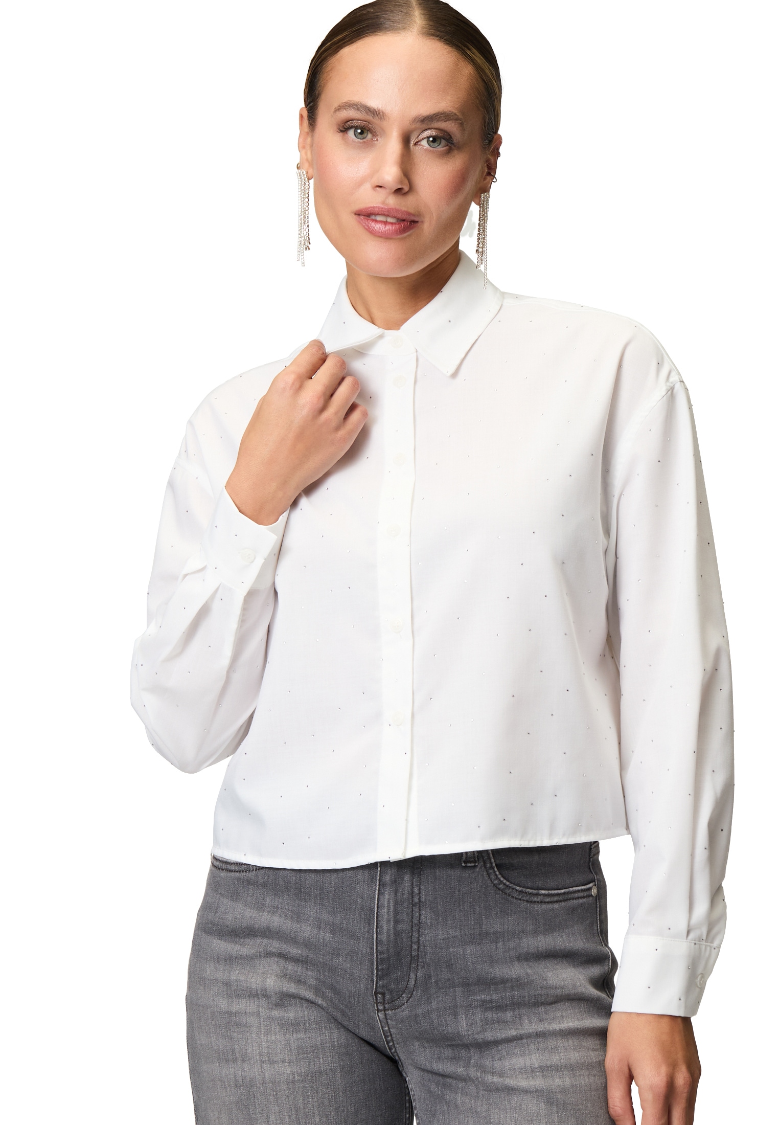 Zero Klassische Bluse »Bluse mit Strasssteinen«