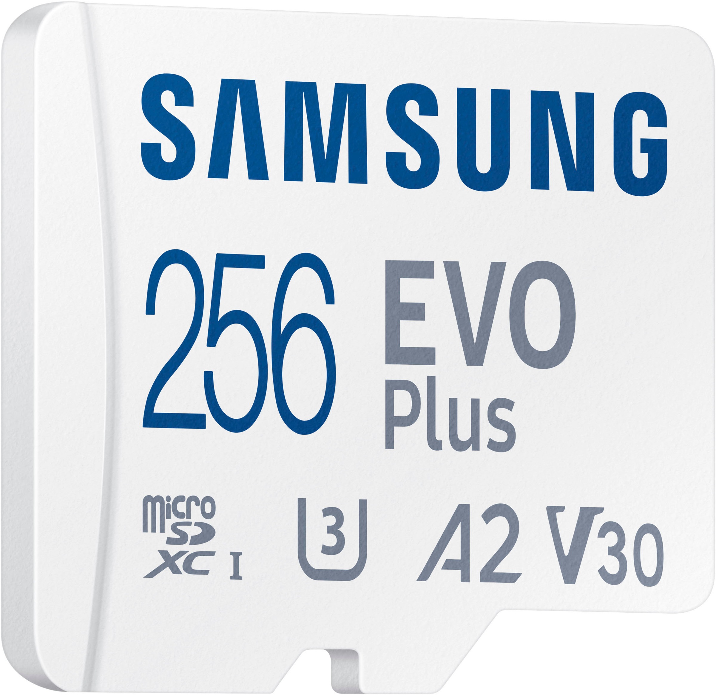Samsung Speicherkarte »EVO Plus (2024) 256GB inkl. SD-Adapter«, (Video Speed Class 30 (V30)/UHS Speed Class 3 (U3) 160 MB/s Lesegeschwindigkeit)