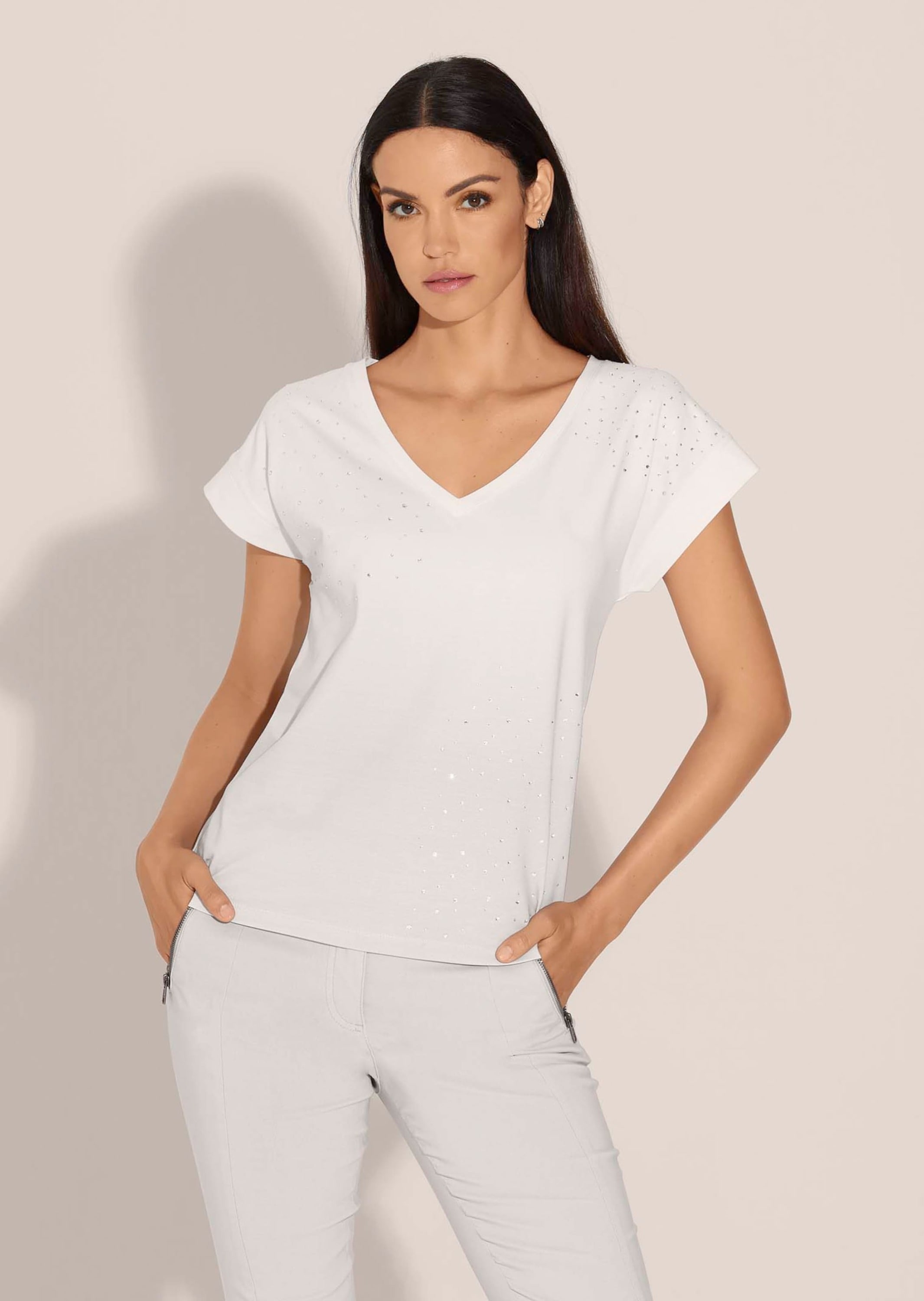 MADELEINE Kurzarmshirt »Shirt Jersey-Shirt mit Glitzersteinchen«