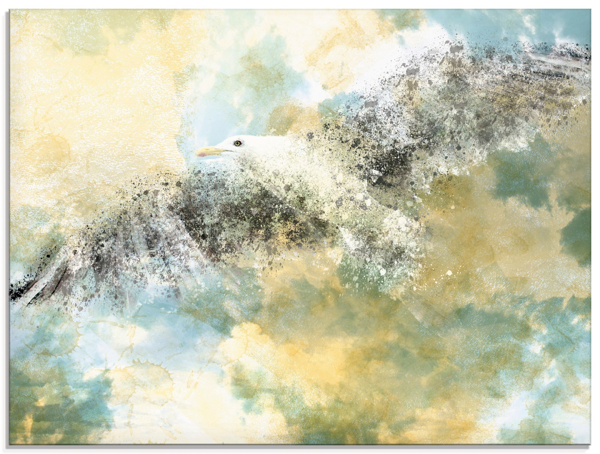 Artland Glasbild »Verschwindende Möwe«, Vögel, (1 St.)