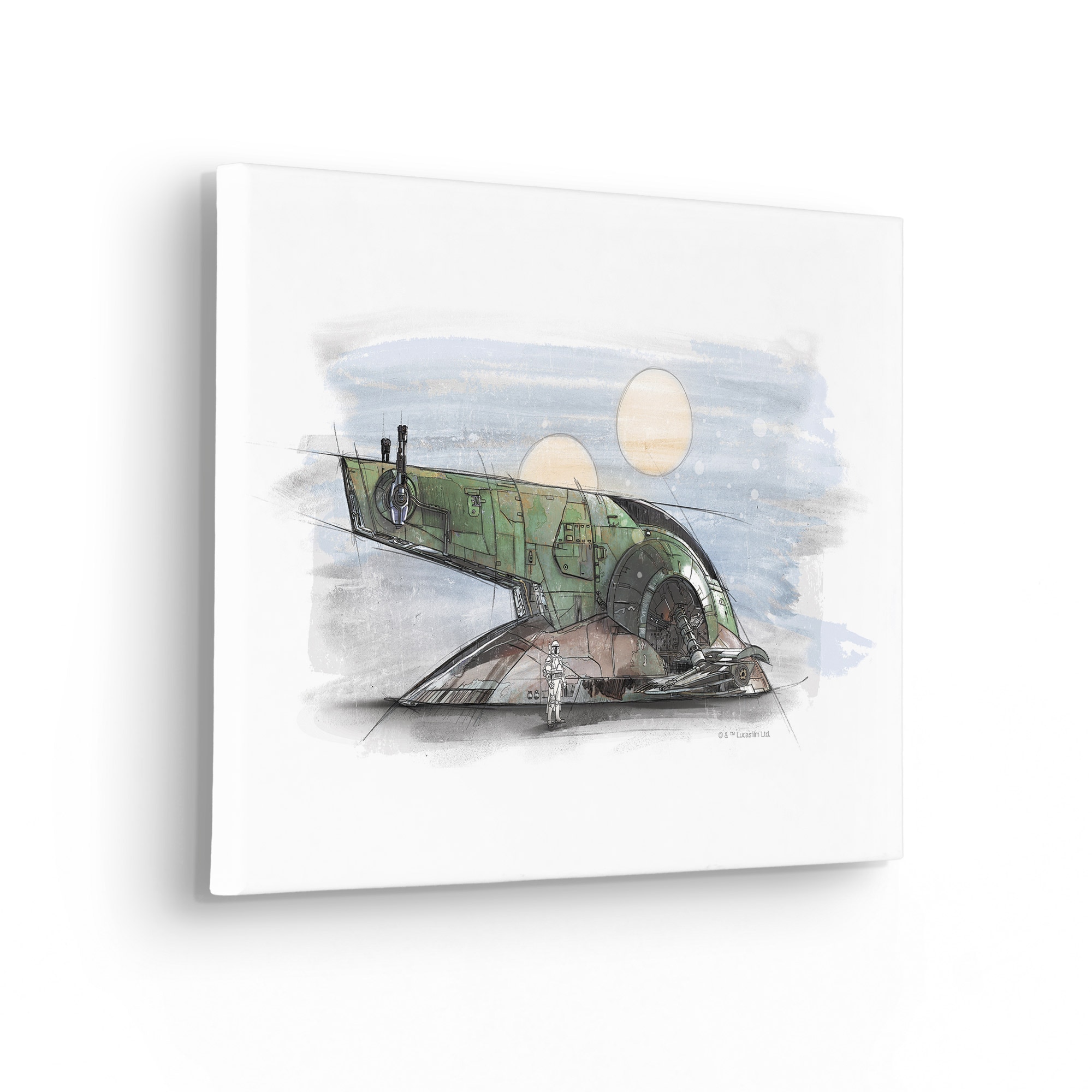 Komar Leinwandbild »Star Wars Boba Fett Spaceship Sketch«, Disney, (1 St.), 40 x 30 cm (Breite x Höhe) - Kinderzimmer, Dekoration