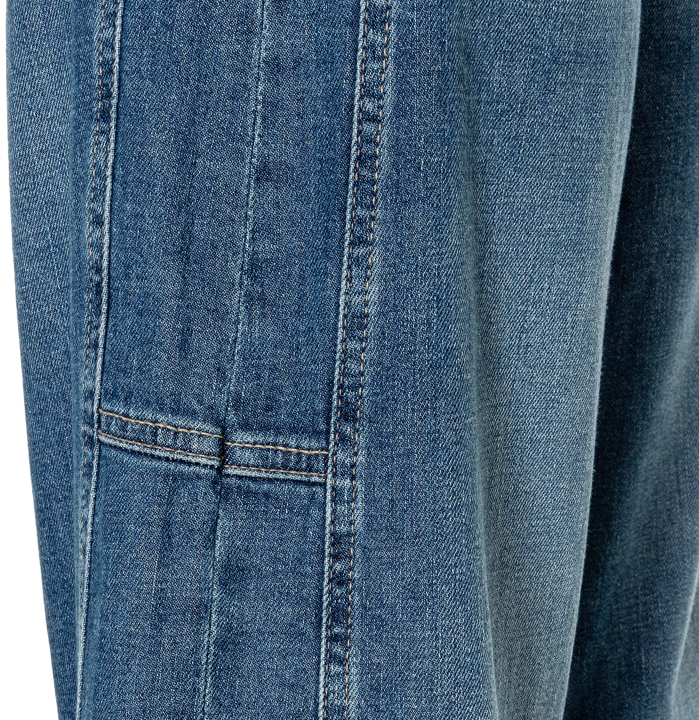 MAC 5-Pocket-Jeans »OHIO Barrel« Barrel Fit, Naht-Detail auf Kniehöhe