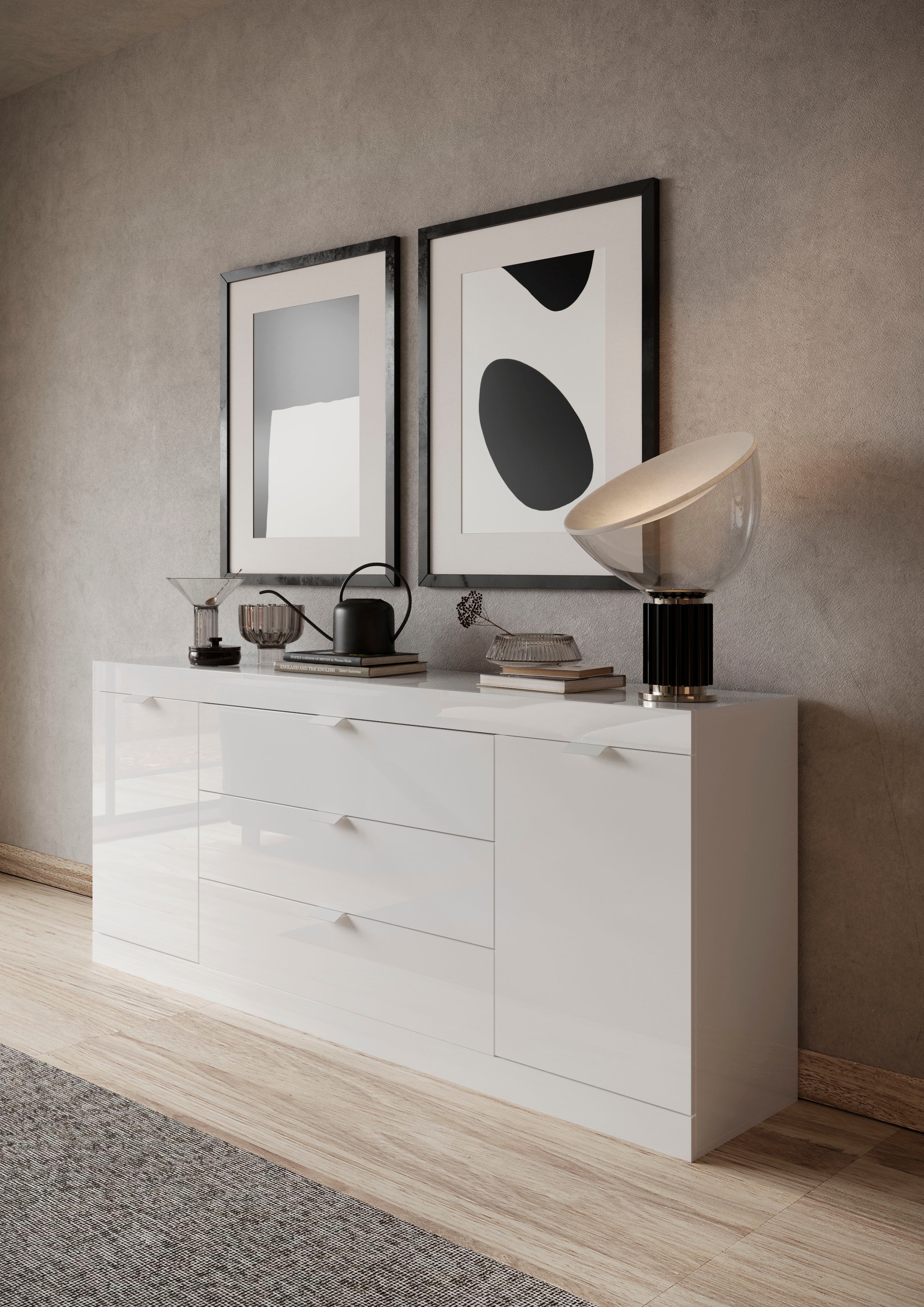 INOSIGN Sideboard »Slim«, Breite 181 cm, weiß Hochglanz Lack